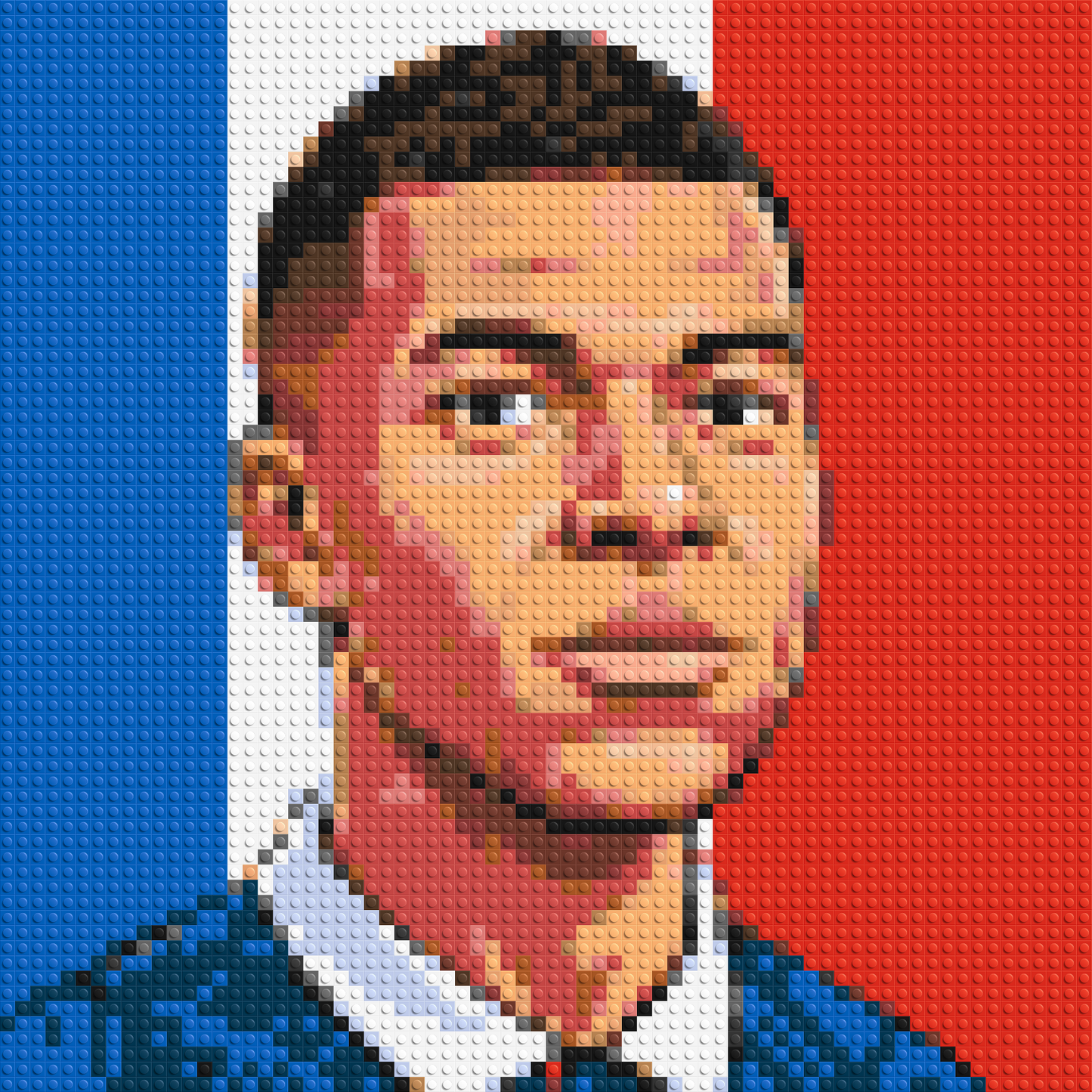 Kylian Mbappé Caricature - Brick Art Mosaic Kit 3x3 large