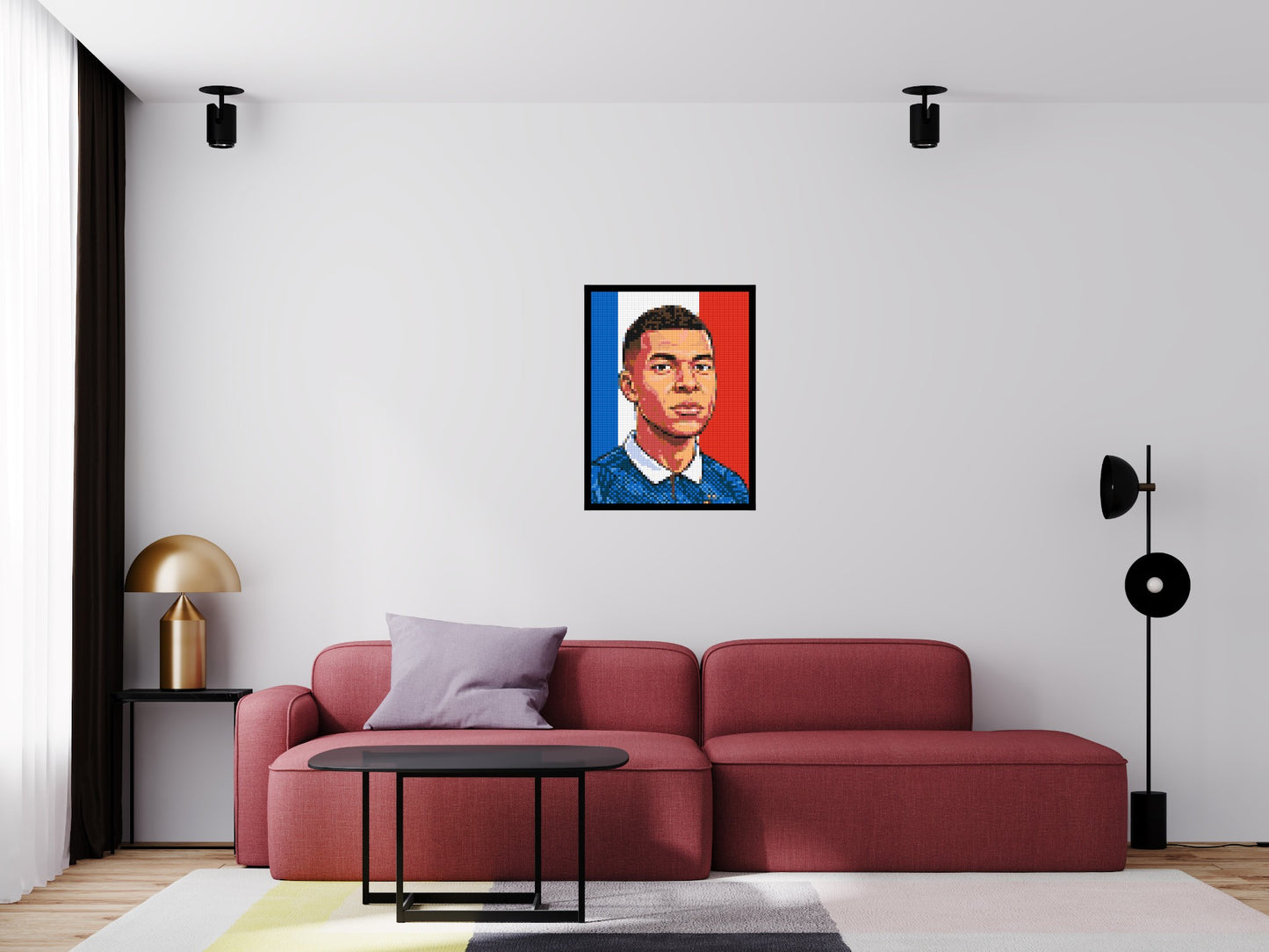 Kylian Mbappé Caricature - Brick Art Mosaic Kit 3x4 large