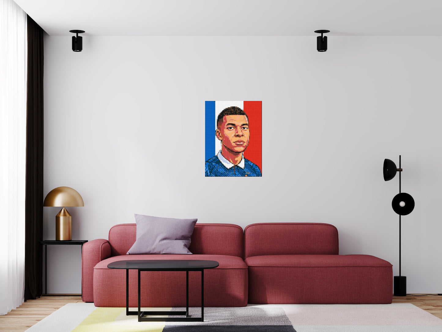 Kylian Mbappé Caricature - Brick Art Mosaic Kit 3x4 large