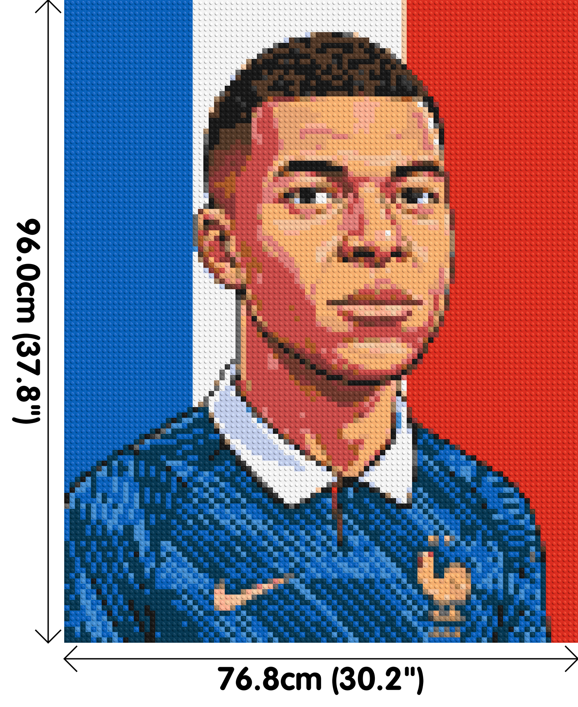 Kylian Mbappé Caricature - Brick Art Mosaic Kit 4x5 dimensions
