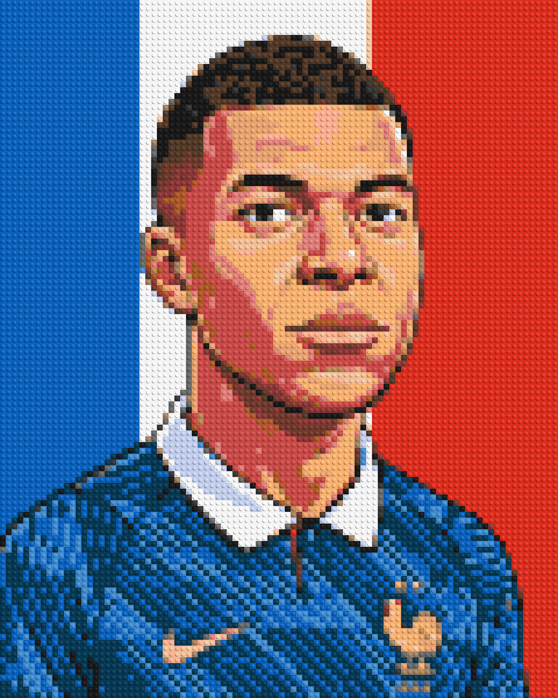 Kylian Mbappé Caricature - Brick Art Mosaic Kit 4x5 large