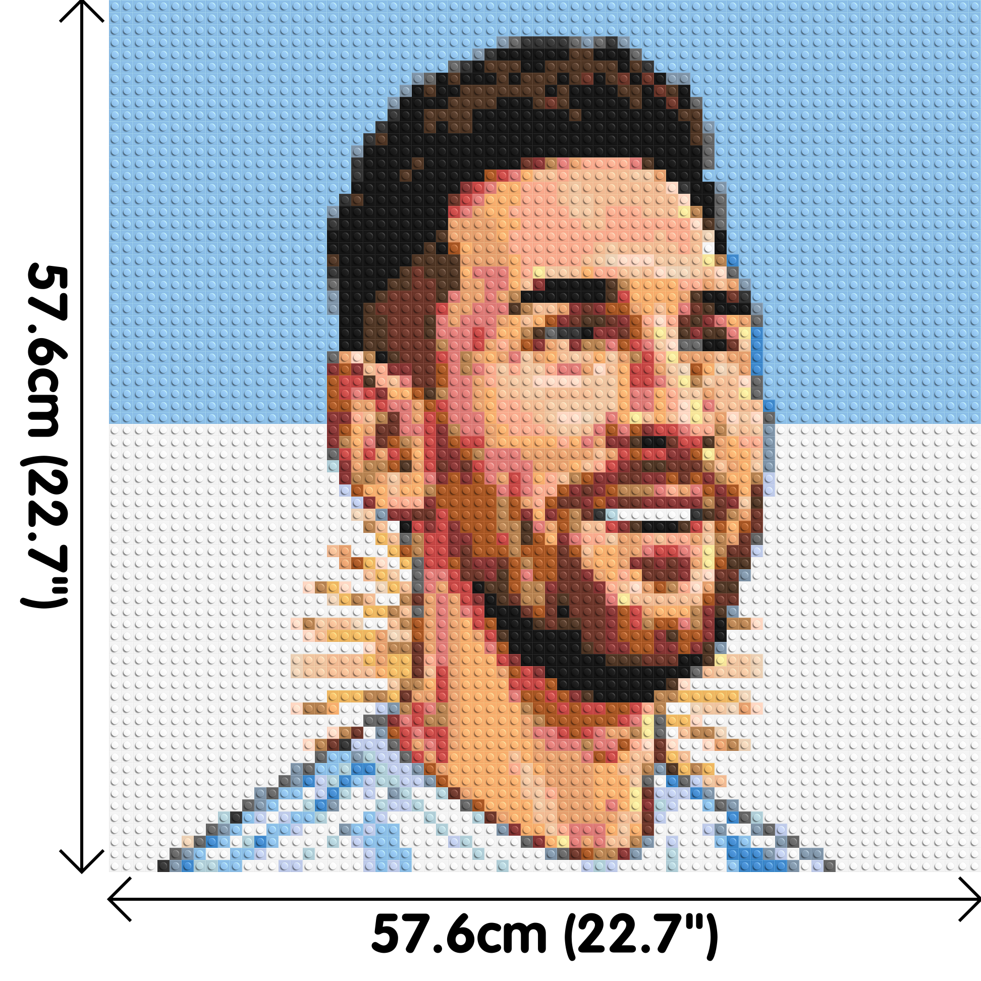 Lionel Messi Caricature - Brick Art Mosaic Kit 3x3 dimensions