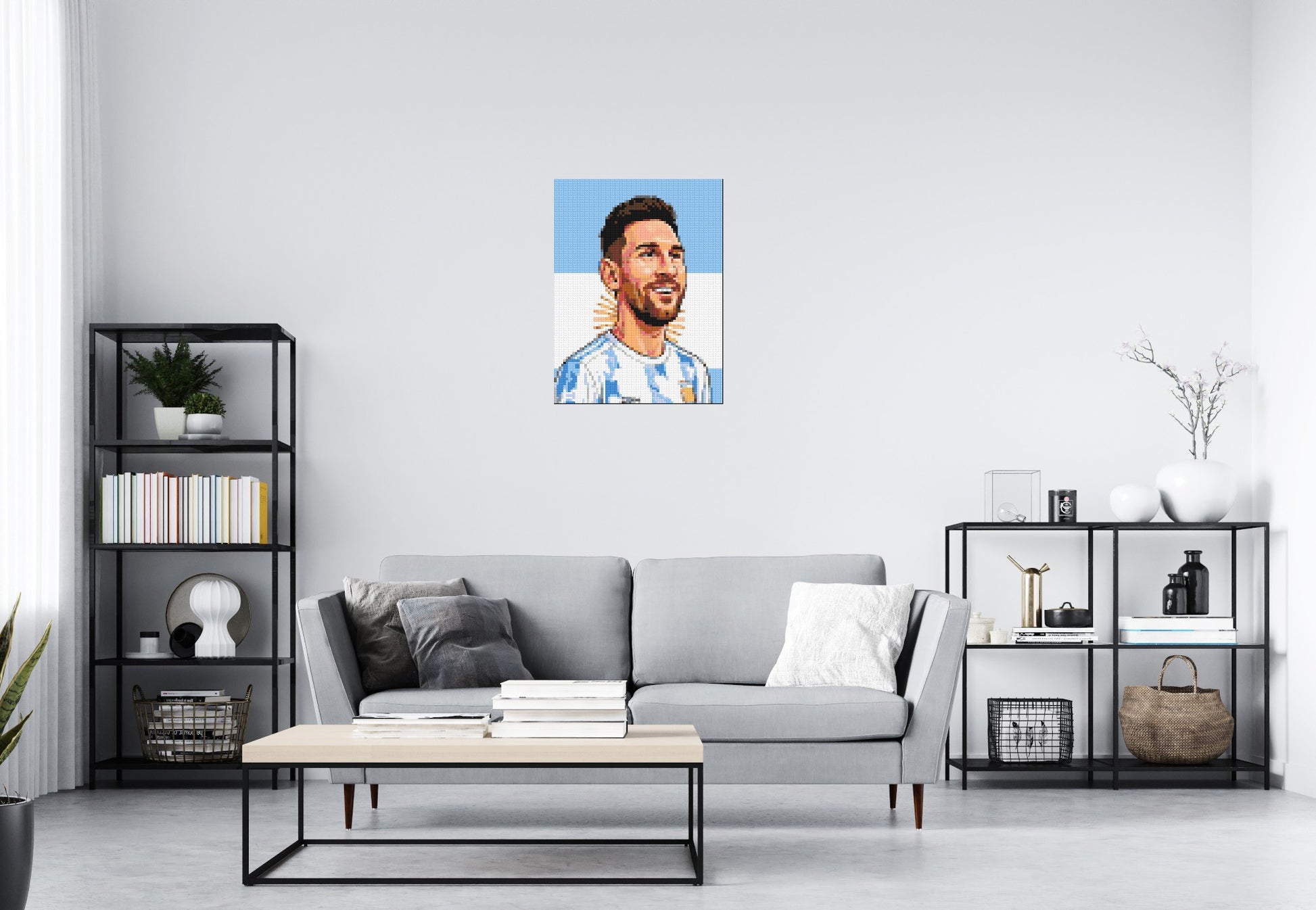 Lionel Messi Caricature - Brick Art Mosaic Kit 3x4 scene