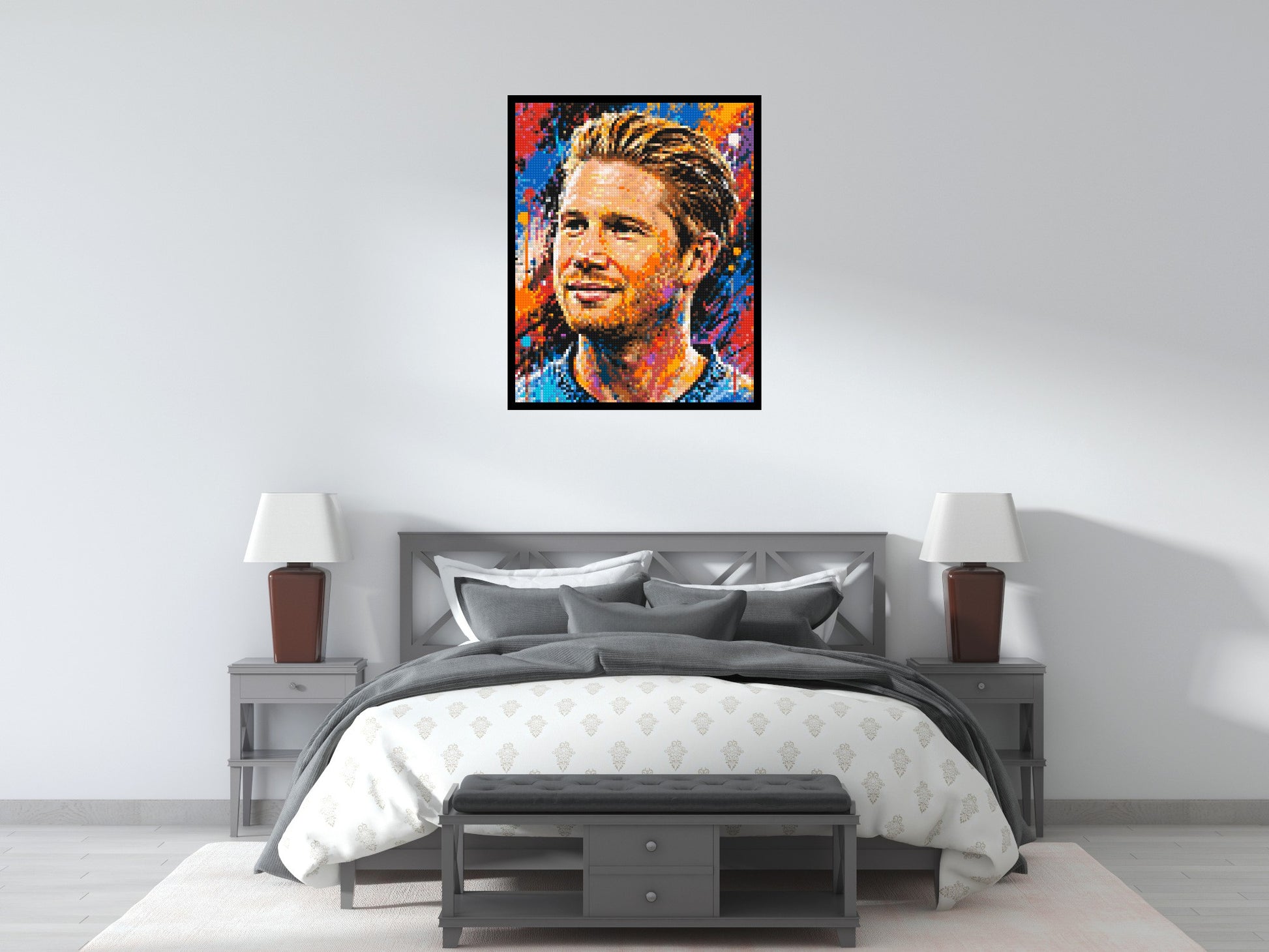 Kevin De Bruyne Urban Pop - Brick Art Mosaic Kit 4x5 scene with frame