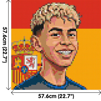 Lamine Yamal Caricature - Brick Art Mosaic Kit 3x3 large
