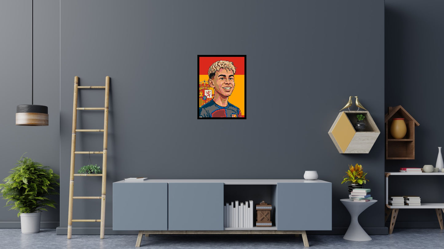 Lamine Yamal Caricature - Brick Art Mosaic Kit 3x4 large
