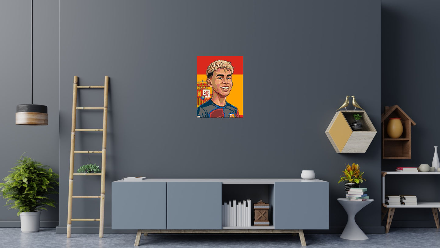 Lamine Yamal Caricature - Brick Art Mosaic Kit 3x4 large