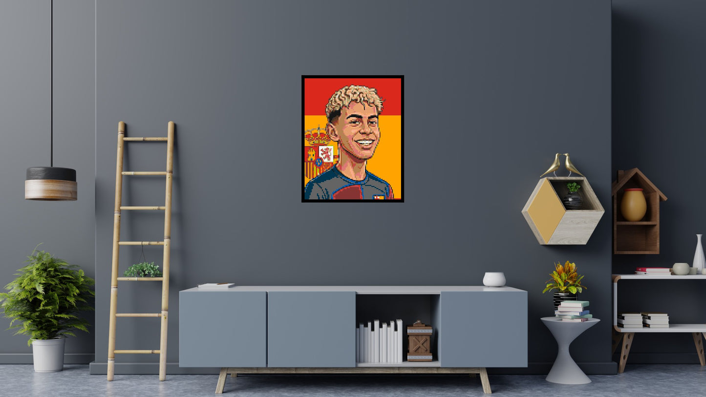 Lamine Yamal Caricature - Brick Art Mosaic Kit 4x5 large