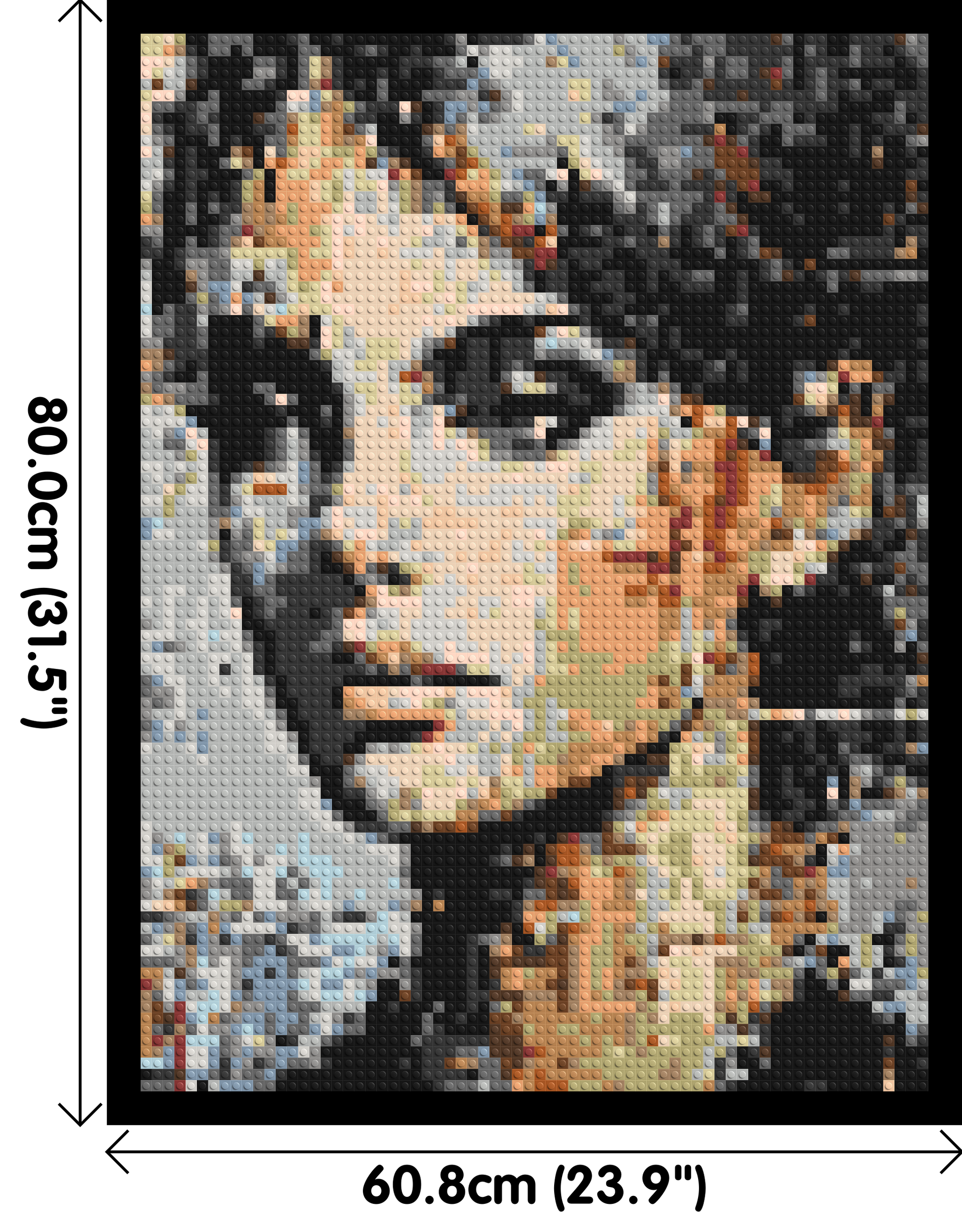 Moon – A Whisper of Silver Light by Joséphine Machalani - Brick Art Mosaic Kit 3x4 dimensions with frame