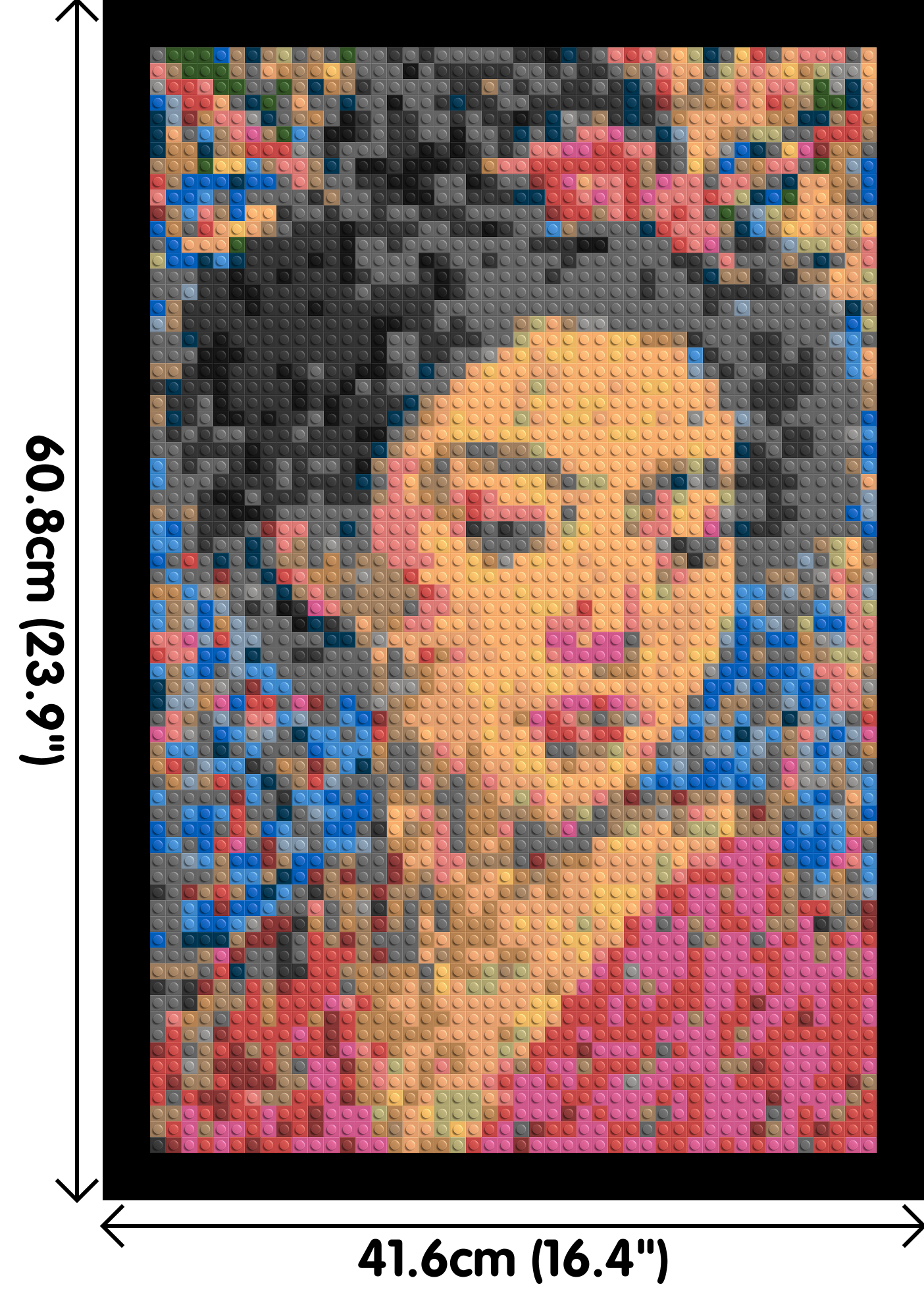 Sakura – A Woman Shaped by Light by Joséphine Machalani - Brick Art Mosaic Kit 2x3 dimensions with frame