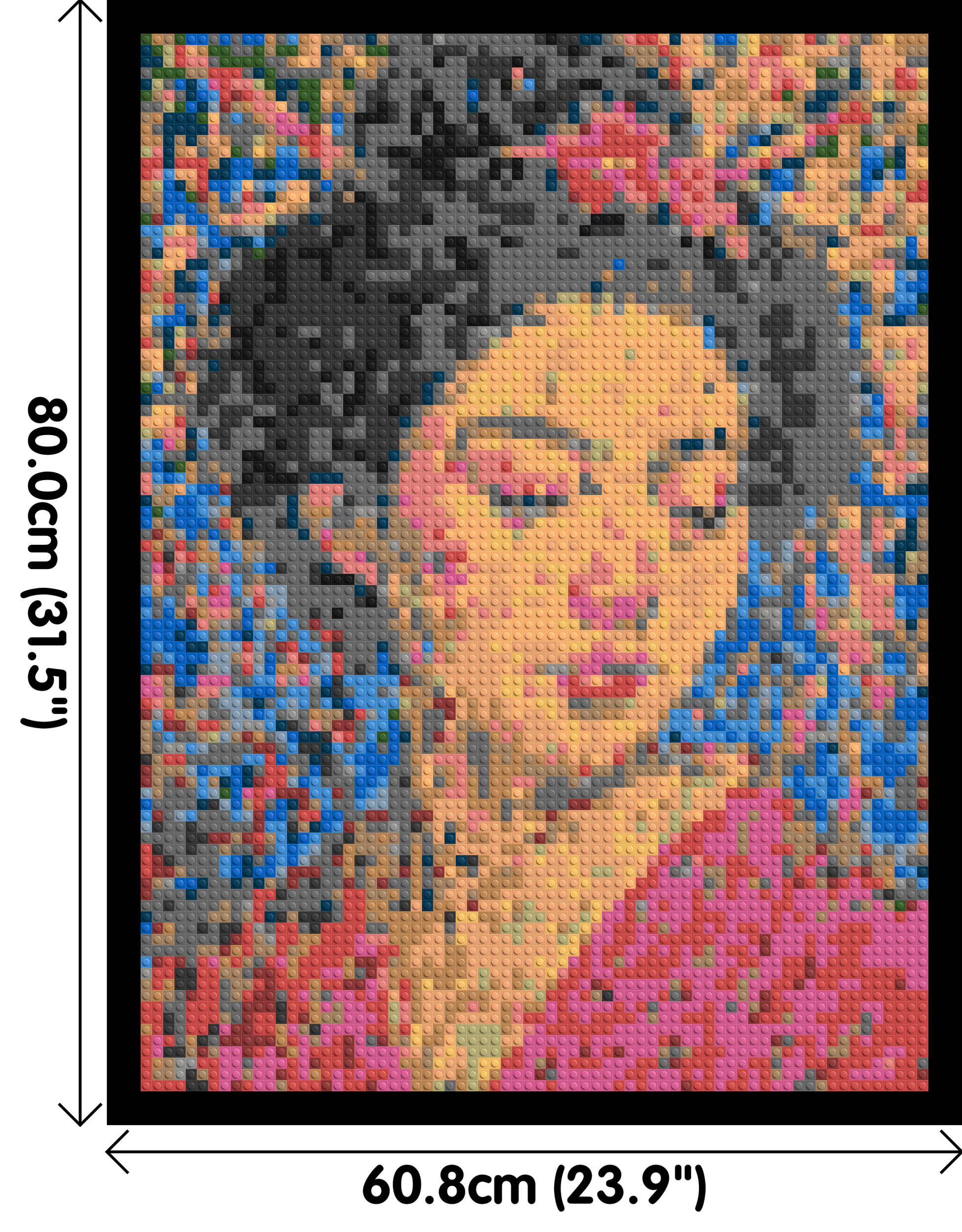 Sakura – A Woman Shaped by Light by Joséphine Machalani - Brick Art Mosaic Kit 3x4 dimensions with frame