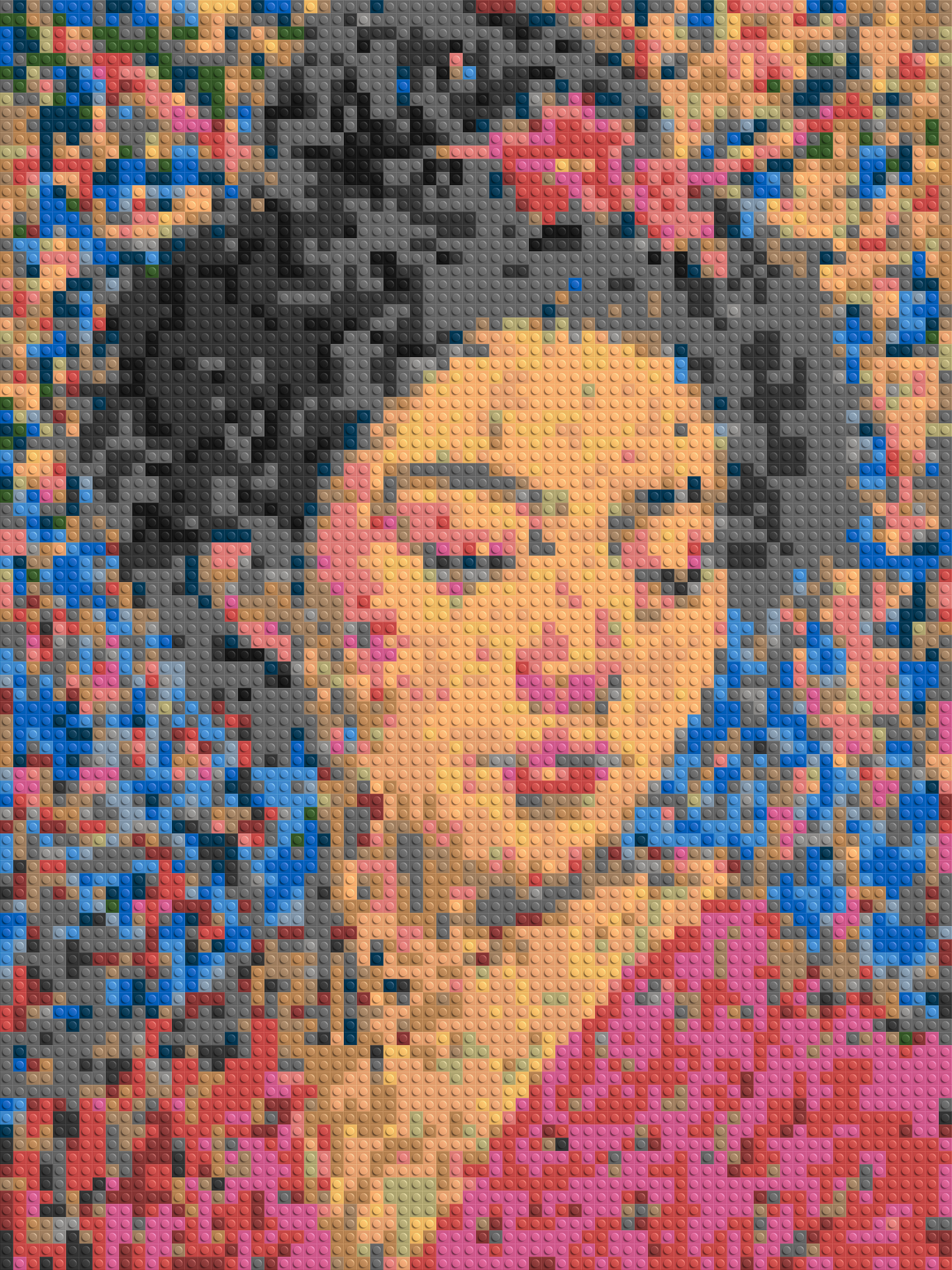 Sakura – A Woman Shaped by Light by Joséphine Machalani - Brick Art Mosaic Kit 3x4 large
