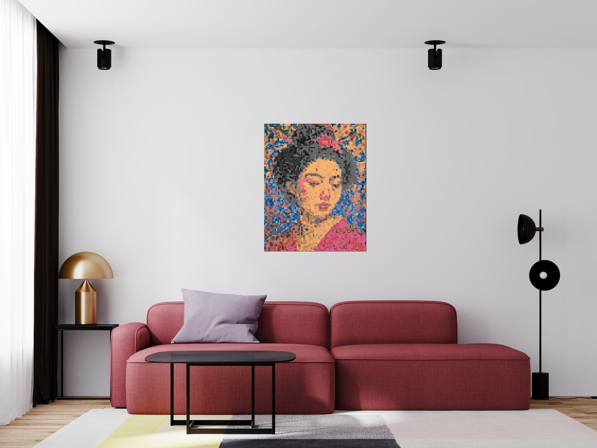 Sakura – A Woman Shaped by Light by Joséphine Machalani - Brick Art Mosaic Kit 4x5 scene