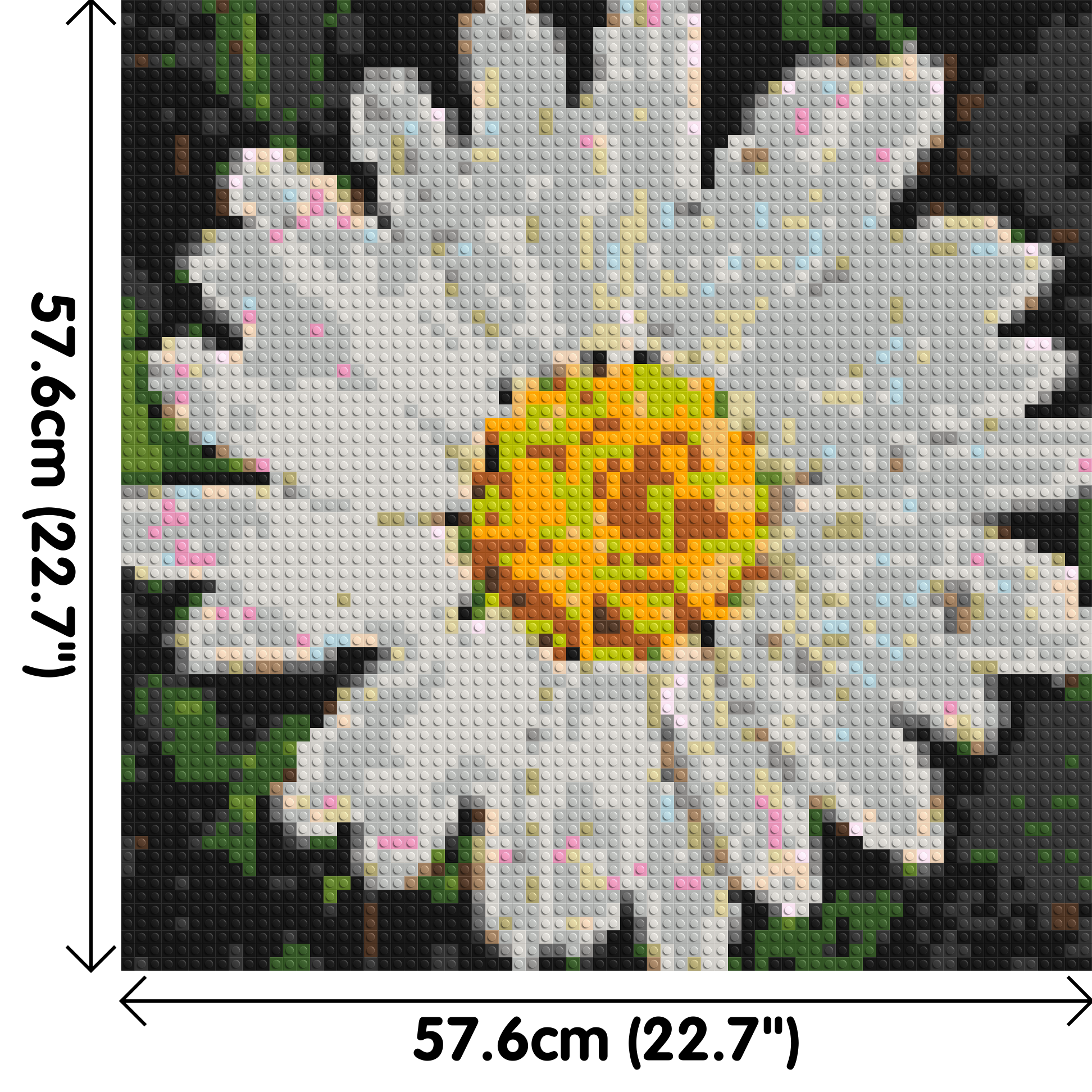 Daisy – A Quiet Bloom of Simplicity by Joséphine Machalani - Brick Art Mosaic Kit 3x3 dimensions