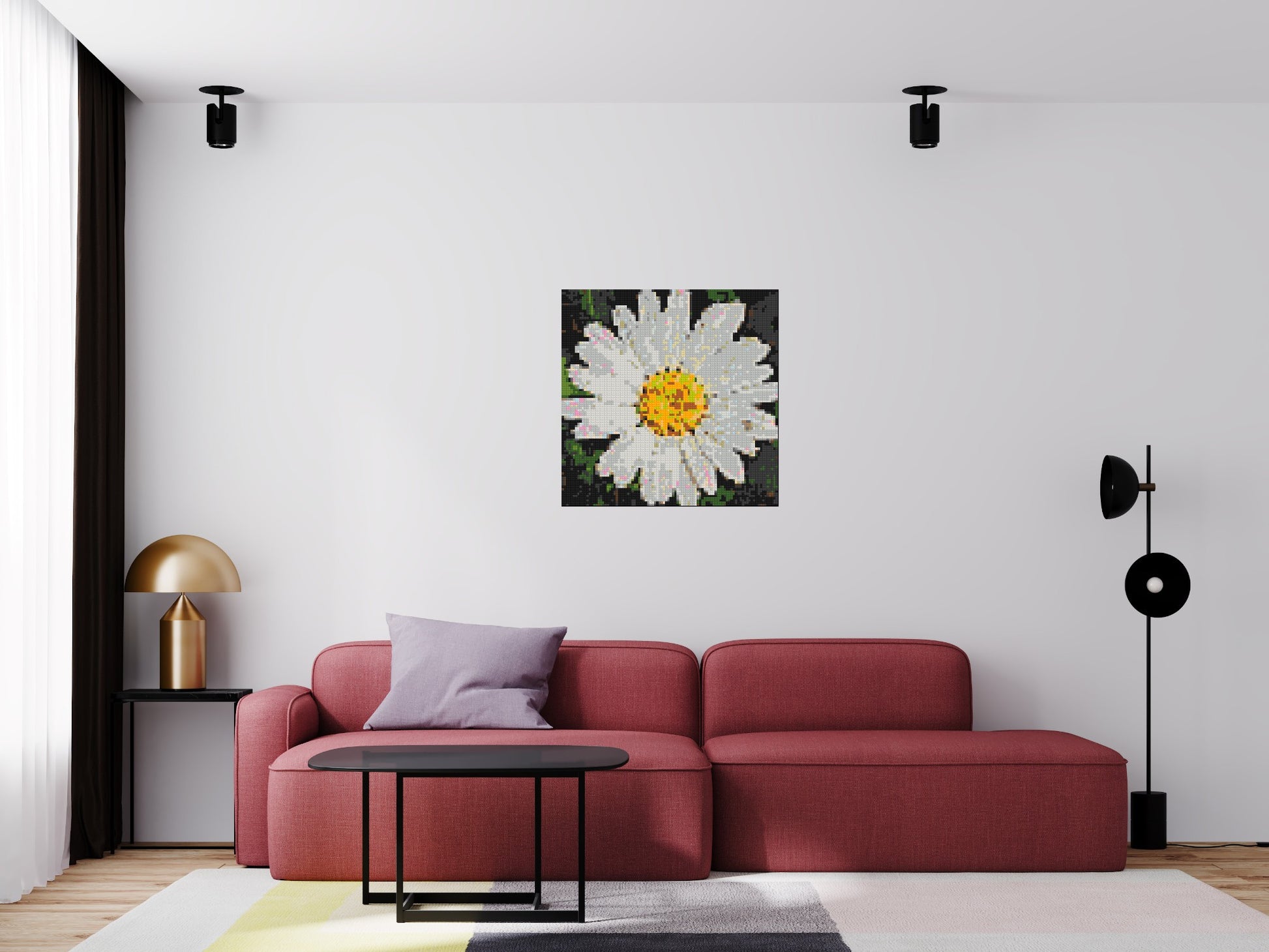 Daisy – A Quiet Bloom of Simplicity by Joséphine Machalani - Brick Art Mosaic Kit 4x4 scene
