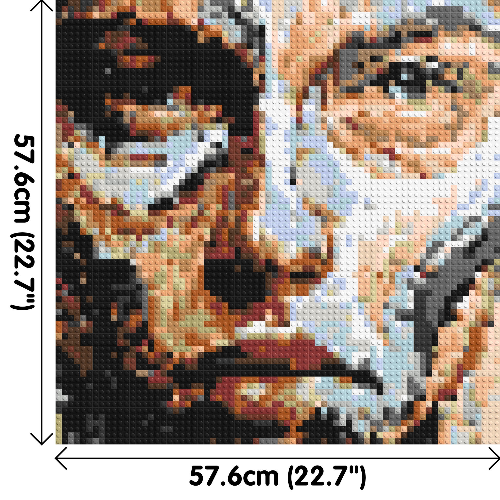 Warrior – Strength in Stillness by Joséphine Machalani - Brick Art Mosaic Kit 3x3 dimensions