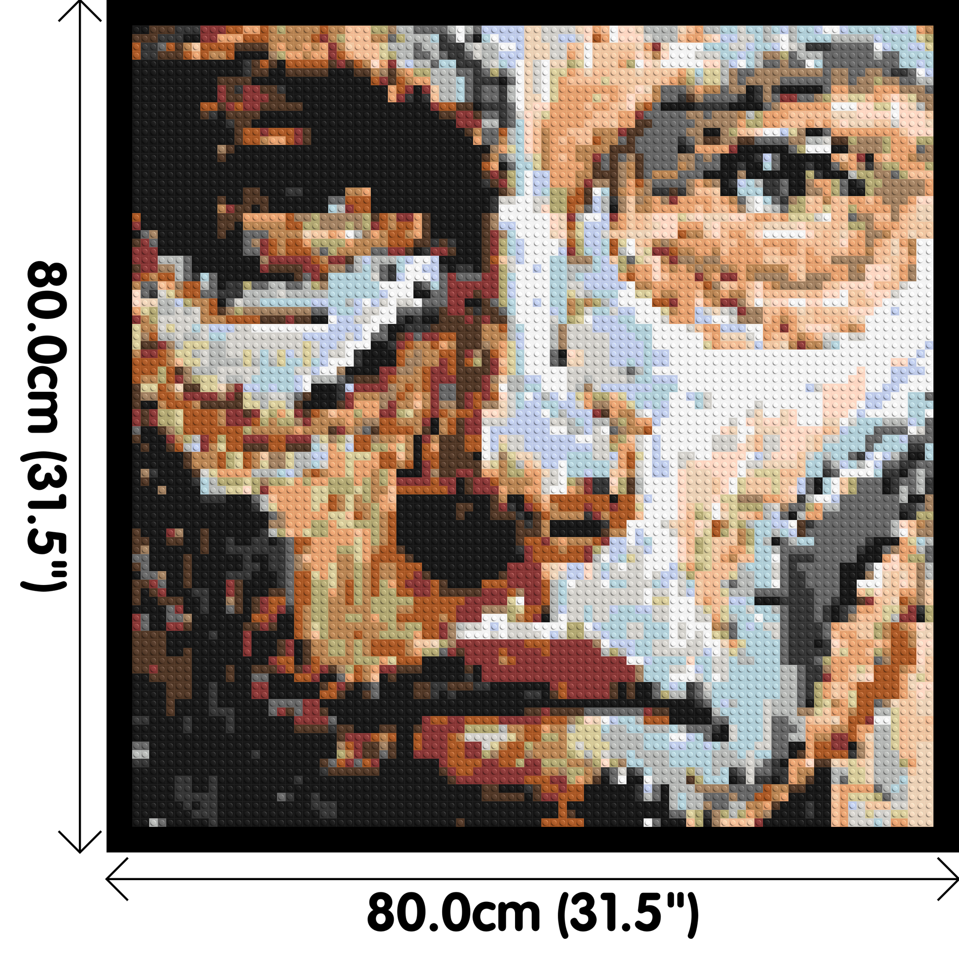 Warrior – Strength in Stillness by Joséphine Machalani - Brick Art Mosaic Kit 4x4 dimensions with frame