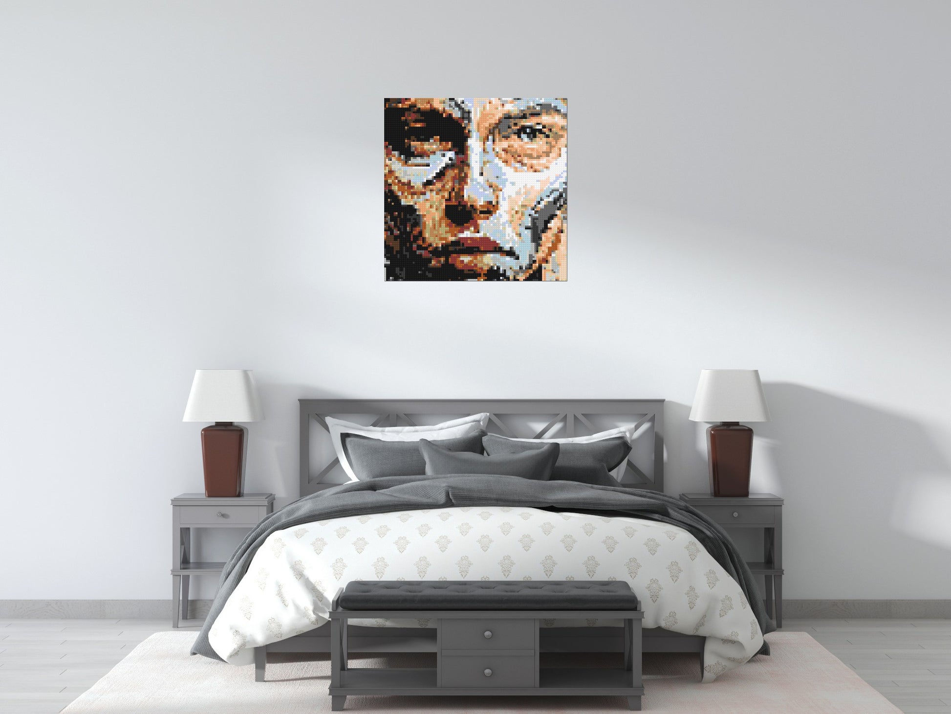 Warrior – Strength in Stillness by Joséphine Machalani - Brick Art Mosaic Kit 4x4 scene