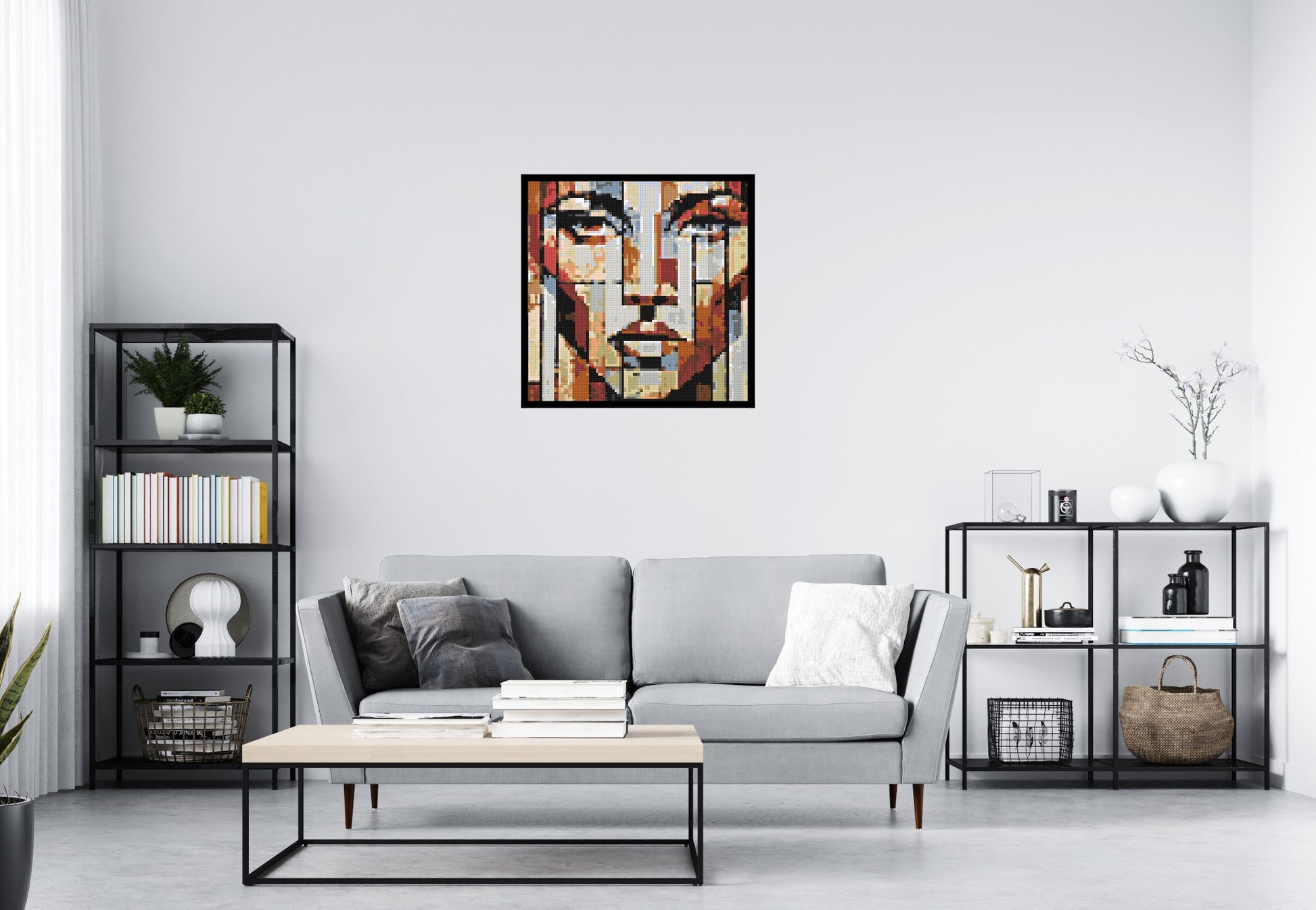 Vogue – A Portrait Shaped by Style by Joséphine Machalani - Brick Art Mosaic Kit 4x4 scene with frame