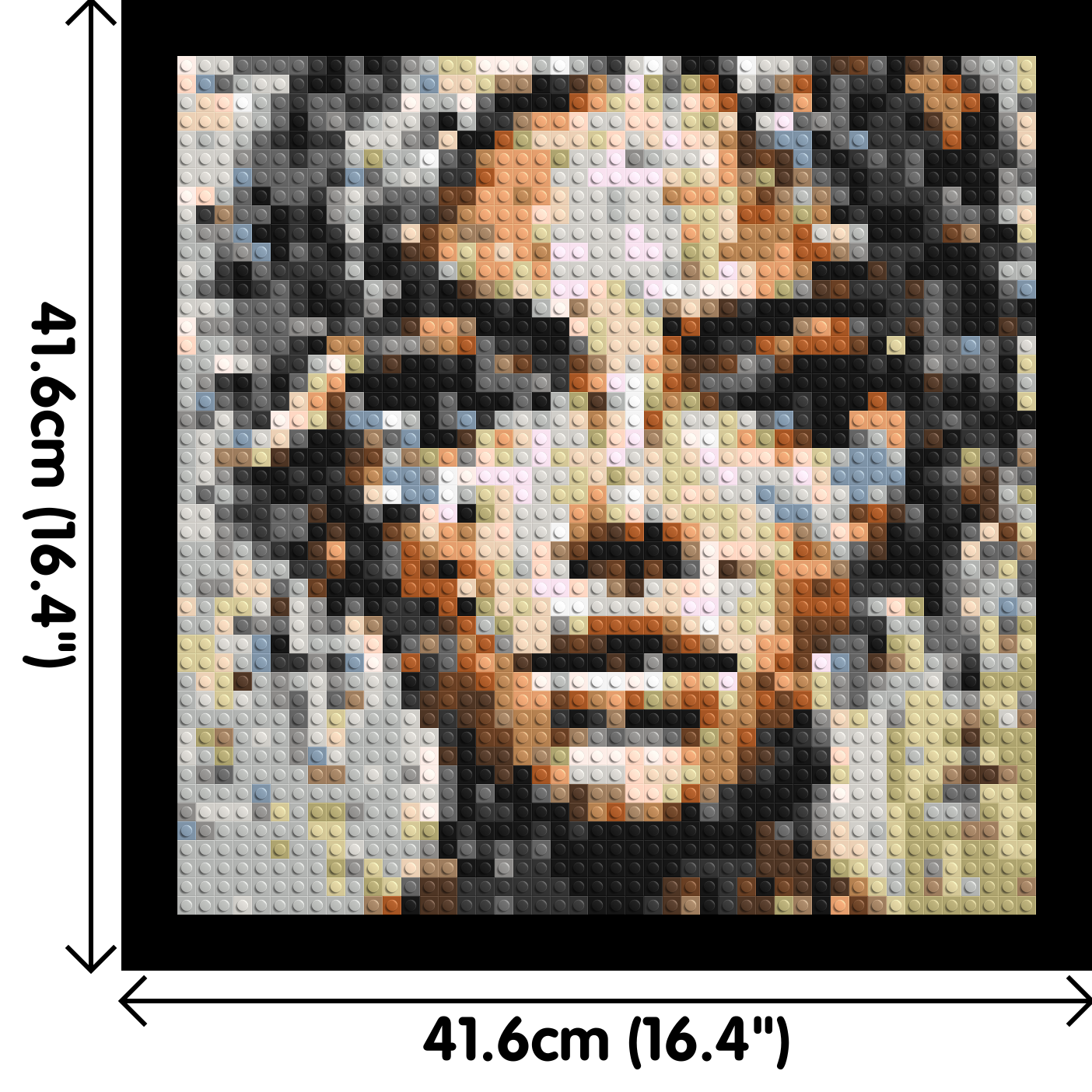 Pixel – A Face Built From Fragments by Joséphine Machalani - Brick Art Mosaic Kit 2x2 dimensions with frame