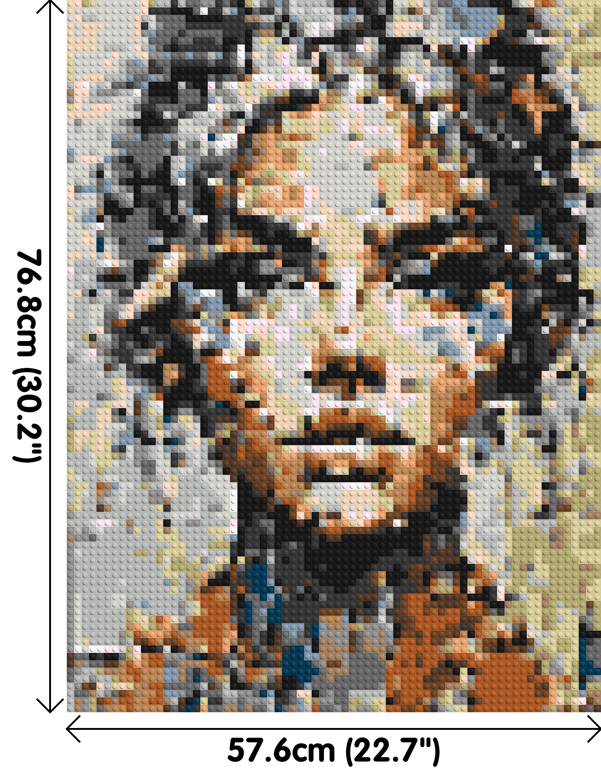 Pixel – A Face Built From Fragments by Joséphine Machalani - Brick Art Mosaic Kit 3x4 dimensions