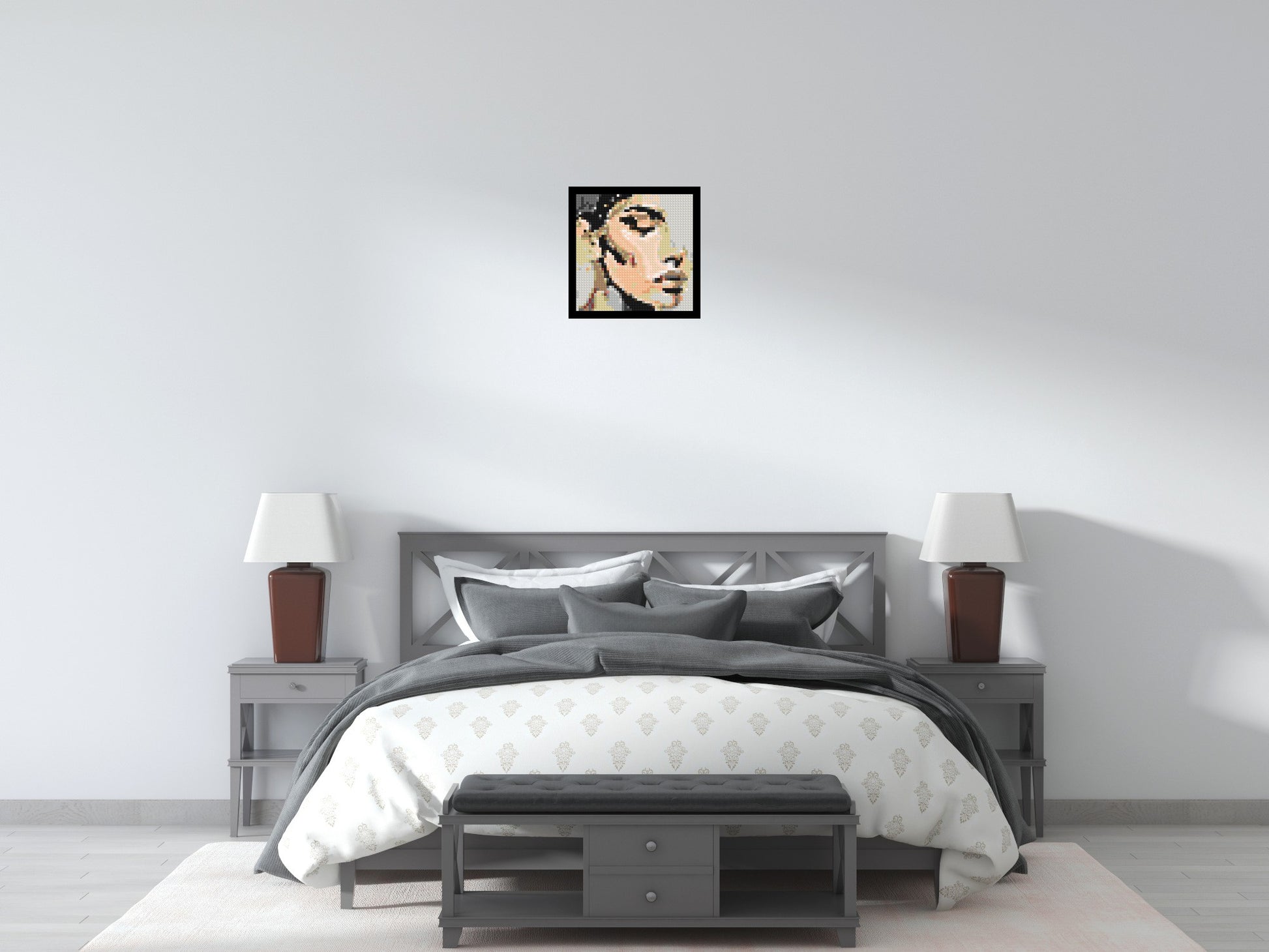 Serenity – A Quiet Breath of Light by Joséphine Machalani - Brick Art Mosaic Kit 2x2 scene with frame