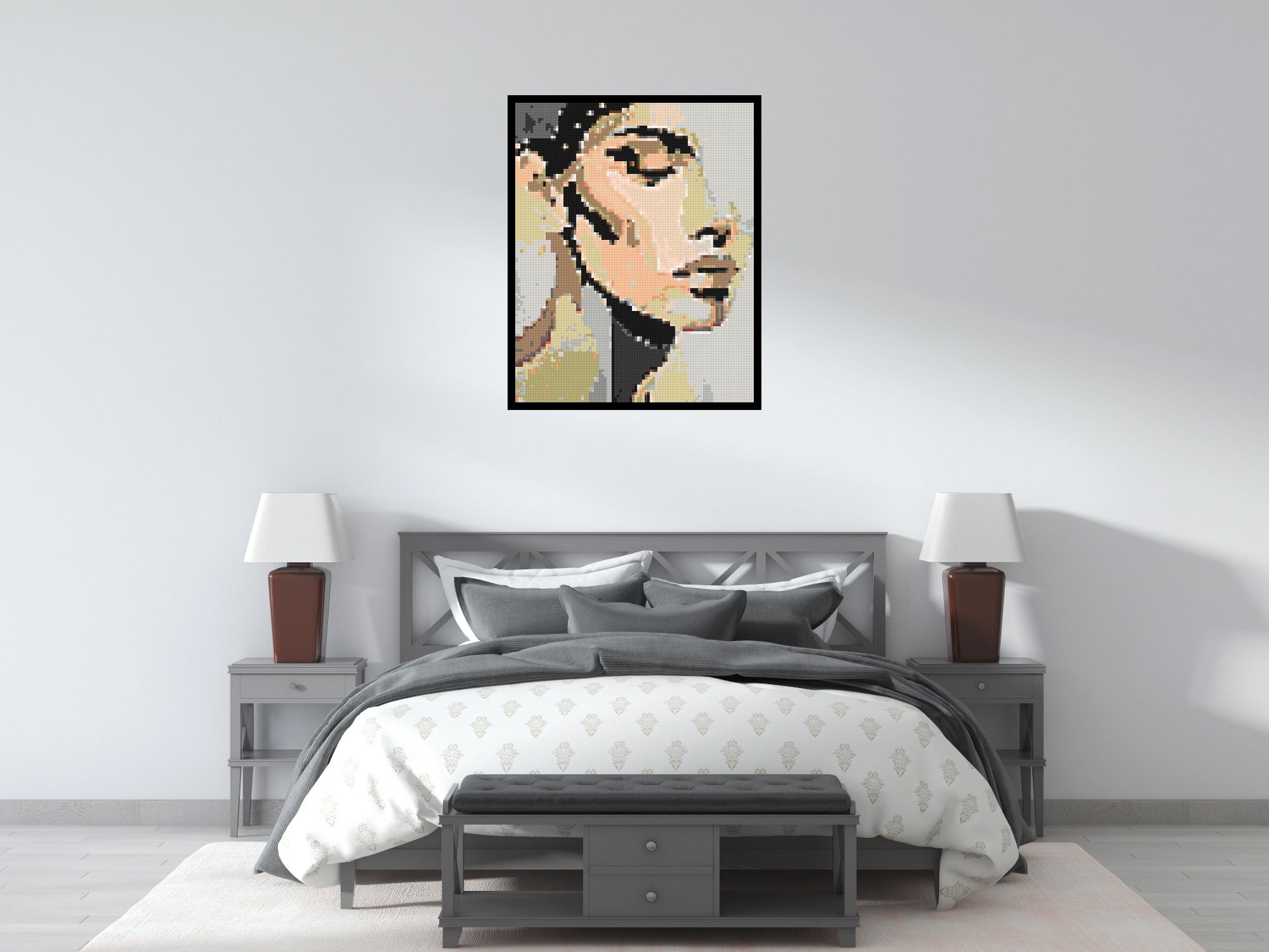 Serenity – A Quiet Breath of Light by Joséphine Machalani - Brick Art Mosaic Kit 4x5 scene with frame