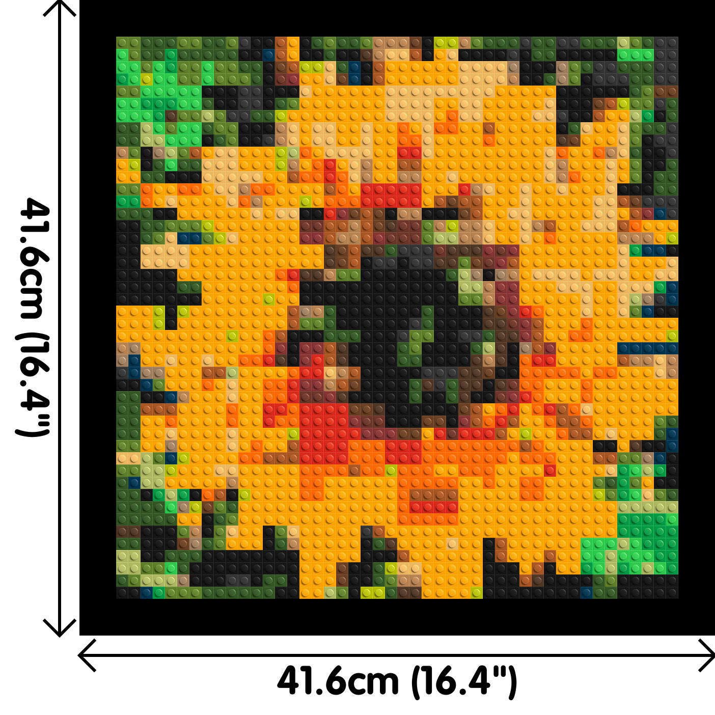 Sunflower – A Bloom of Warm Light by Joséphine Machalani - Brick Art Mosaic Kit 2x2 dimensions with frame