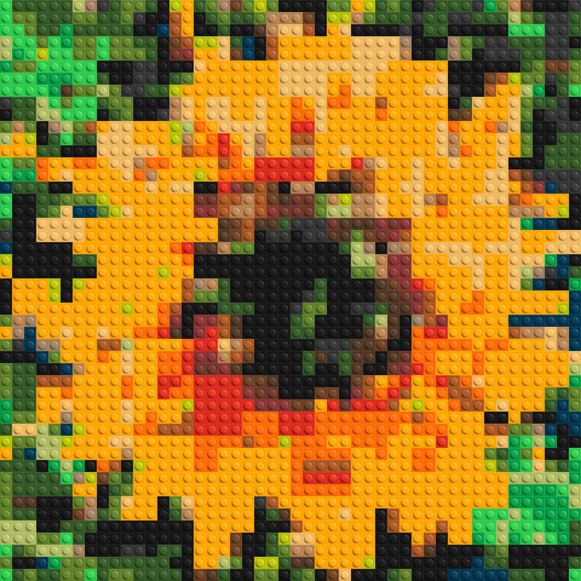 Sunflower – A Bloom of Warm Light by Joséphine Machalani - Brick Art Mosaic Kit 2x2 large