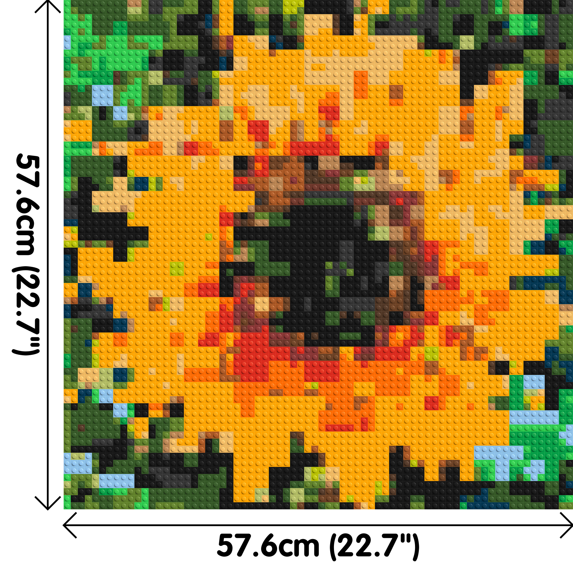 Sunflower – A Bloom of Warm Light by Joséphine Machalani - Brick Art Mosaic Kit 3x3 dimensions