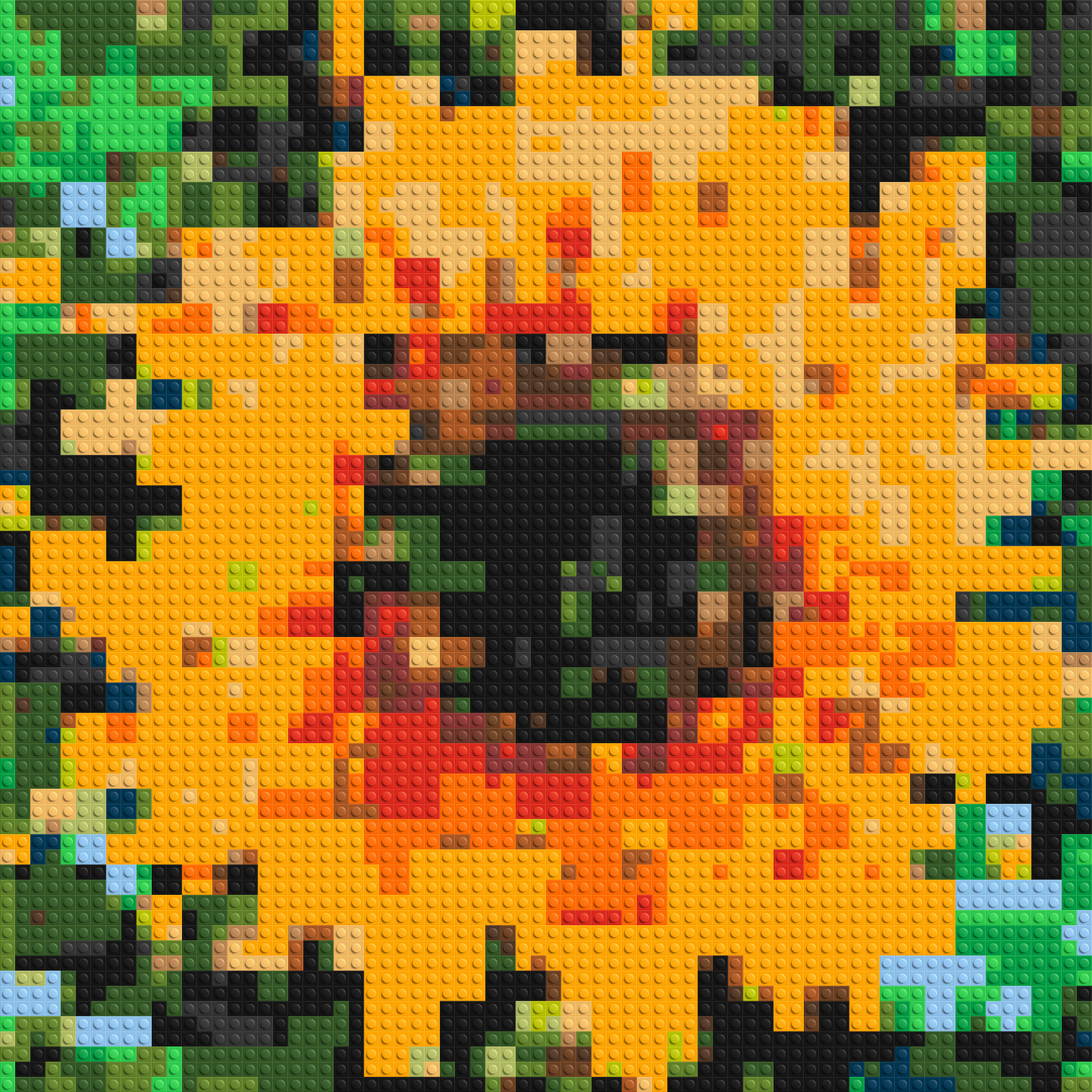 Sunflower – A Bloom of Warm Light by Joséphine Machalani - Brick Art Mosaic Kit 3x3 large