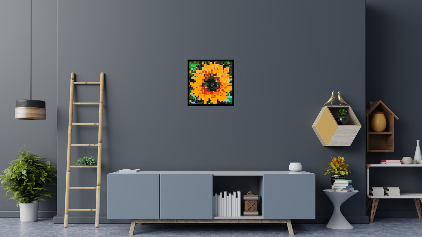 Sunflower – A Bloom of Warm Light by Joséphine Machalani - Brick Art Mosaic Kit 3x3 large