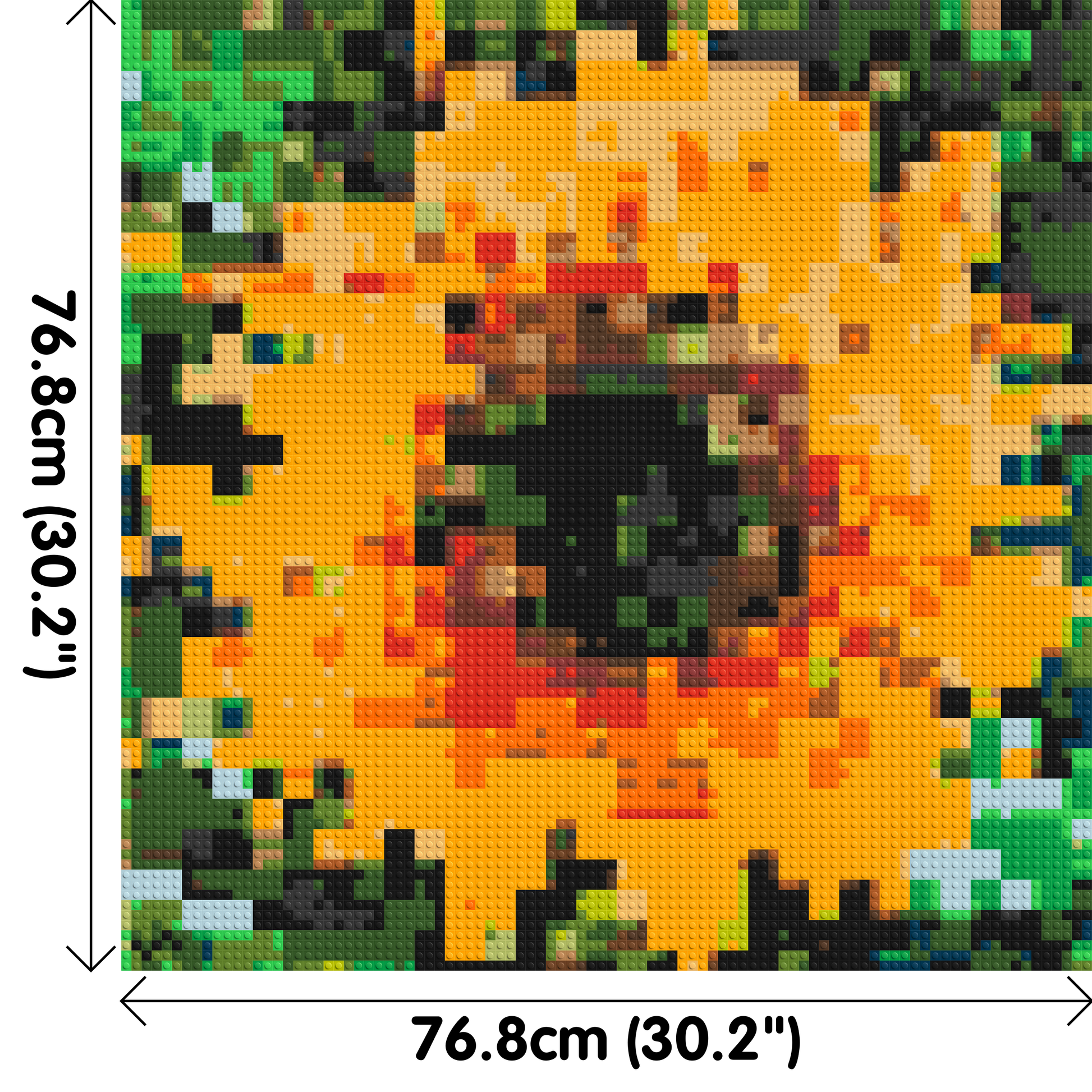 Sunflower – A Bloom of Warm Light by Joséphine Machalani - Brick Art Mosaic Kit 4x4 dimensions