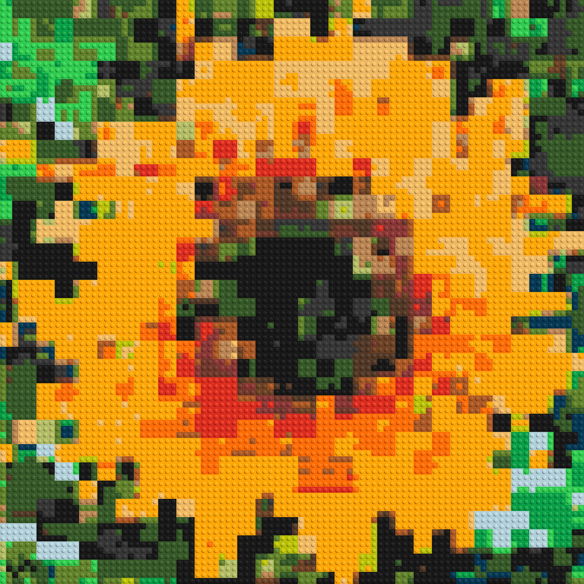 Sunflower – A Bloom of Warm Light by Joséphine Machalani - Brick Art Mosaic Kit 4x4 large