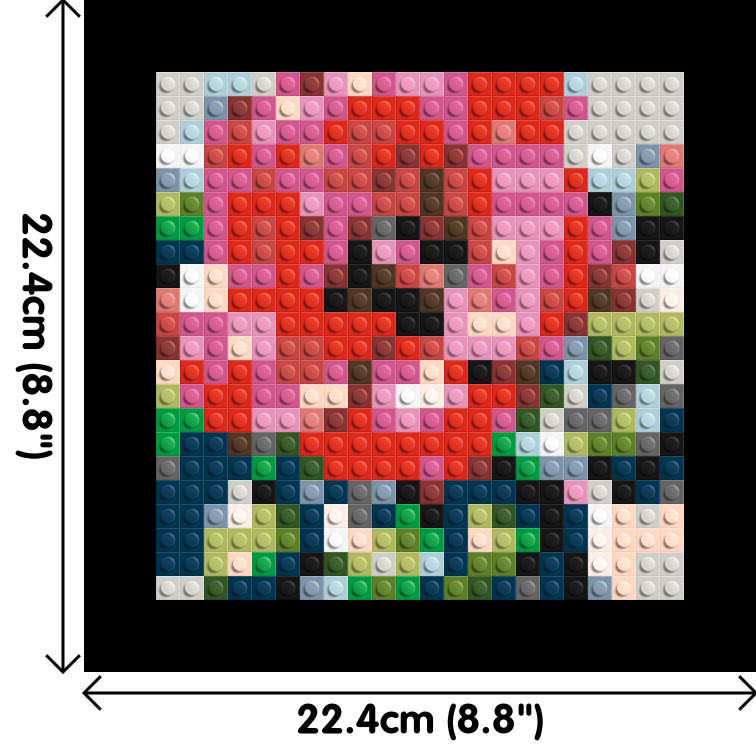 Hibiscus – A Bloom of Gentle Radiance by Joséphine Machalani - Brick Art Mosaic Kit 1x1 dimensions with frame