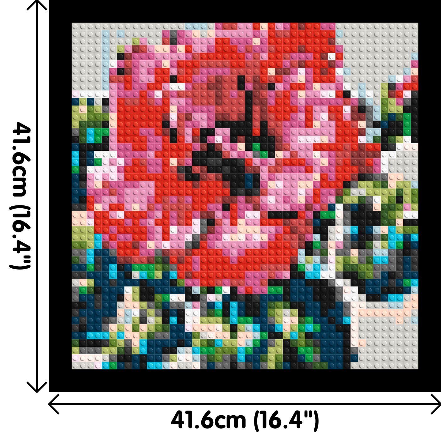 Hibiscus – A Bloom of Gentle Radiance by Joséphine Machalani - Brick Art Mosaic Kit 2x2 dimensions with frame