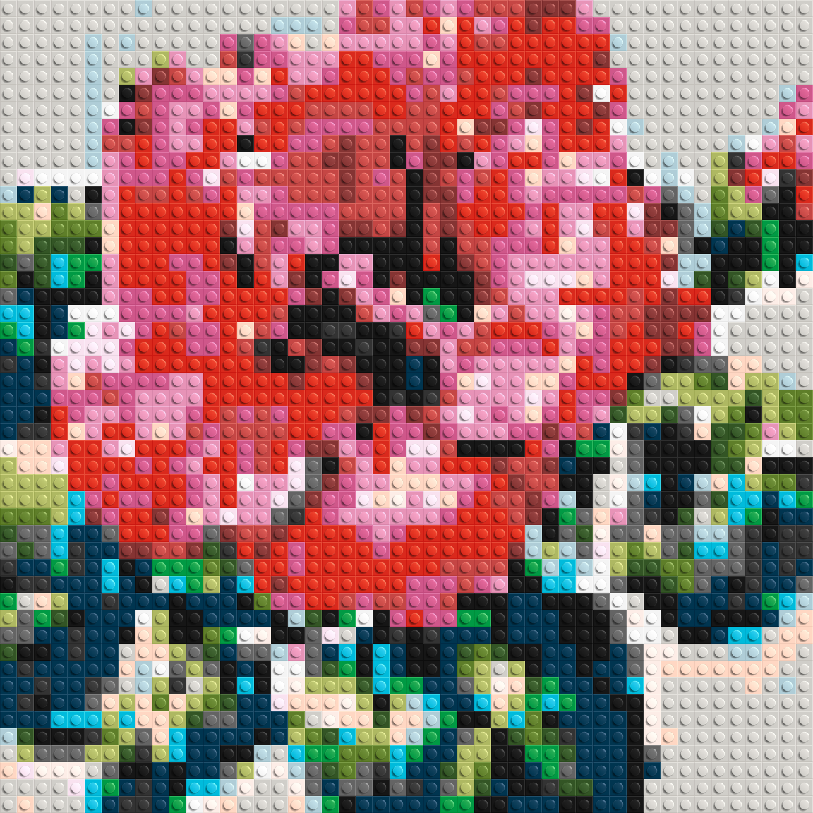 Hibiscus – A Bloom of Gentle Radiance by Joséphine Machalani - Brick Art Mosaic Kit 2x2 large