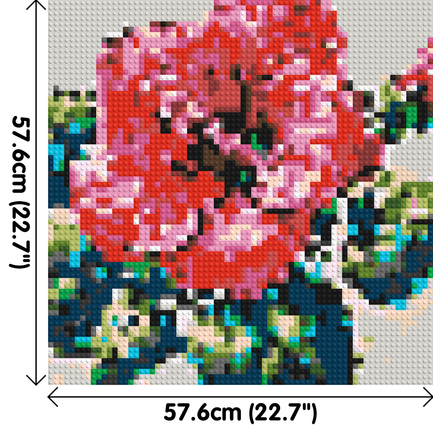 Hibiscus – A Bloom of Gentle Radiance by Joséphine Machalani - Brick Art Mosaic Kit 3x3 large