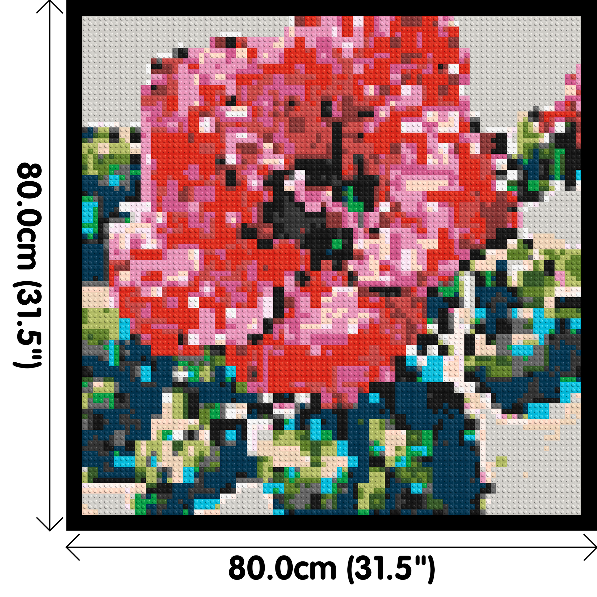 Hibiscus – A Bloom of Gentle Radiance by Joséphine Machalani - Brick Art Mosaic Kit 4x4 dimensions with frame