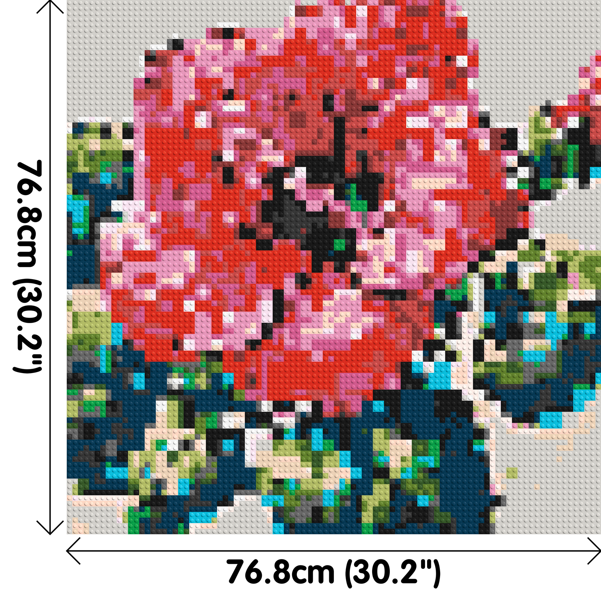 Hibiscus – A Bloom of Gentle Radiance by Joséphine Machalani - Brick Art Mosaic Kit 4x4 dimensions