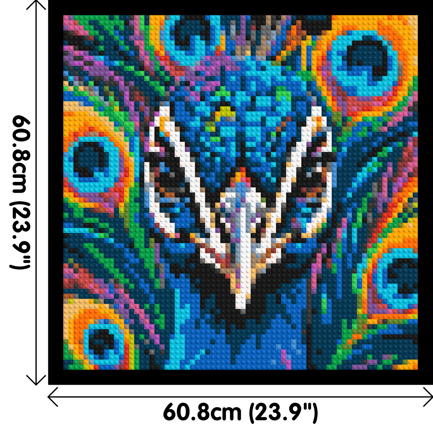Vibrant Peacock Pop Art - Brick Art Mosaic Kit 3x3 large