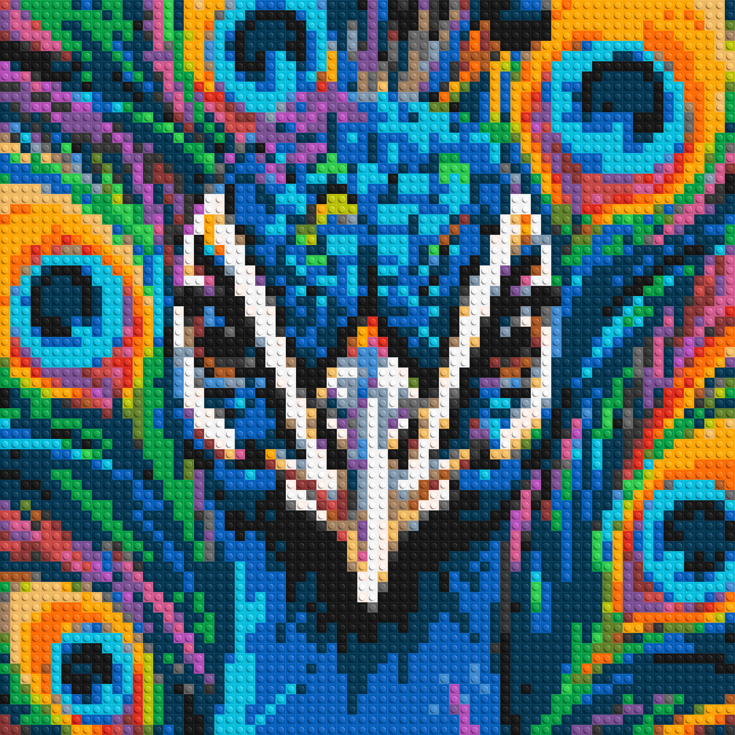 Vibrant Peacock Pop Art - Brick Art Mosaic Kit 3x3 large
