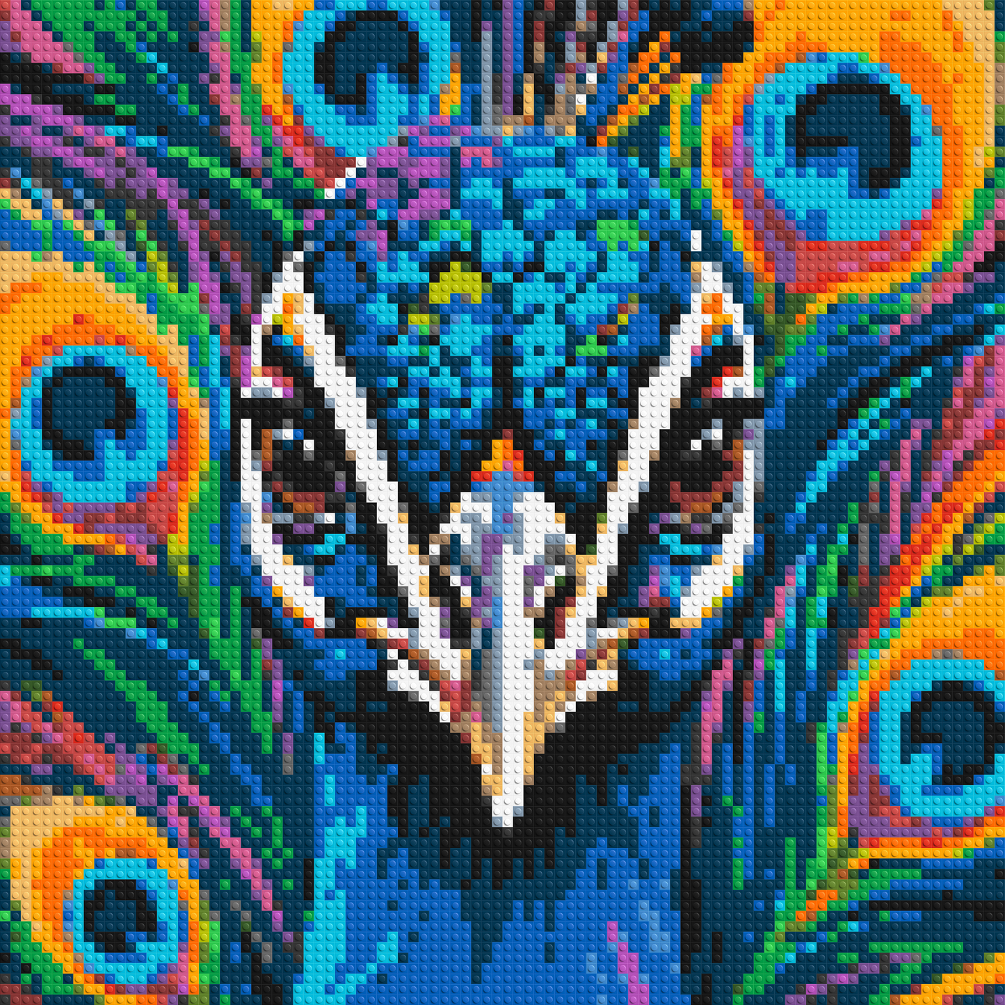 Vibrant Peacock Pop Art - Brick Art Mosaic Kit 4x4 large