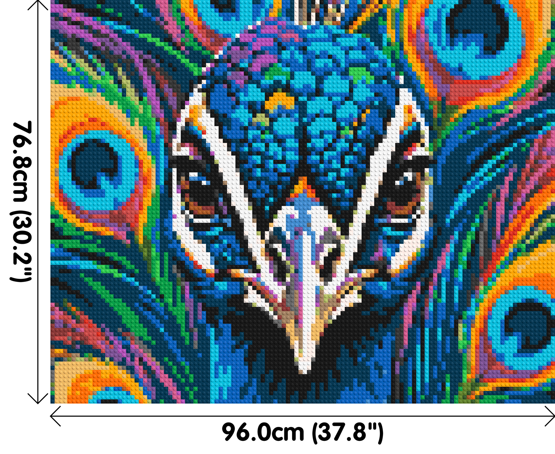 Vibrant Peacock Pop Art - Brick Art Mosaic Kit 5x4 dimensions