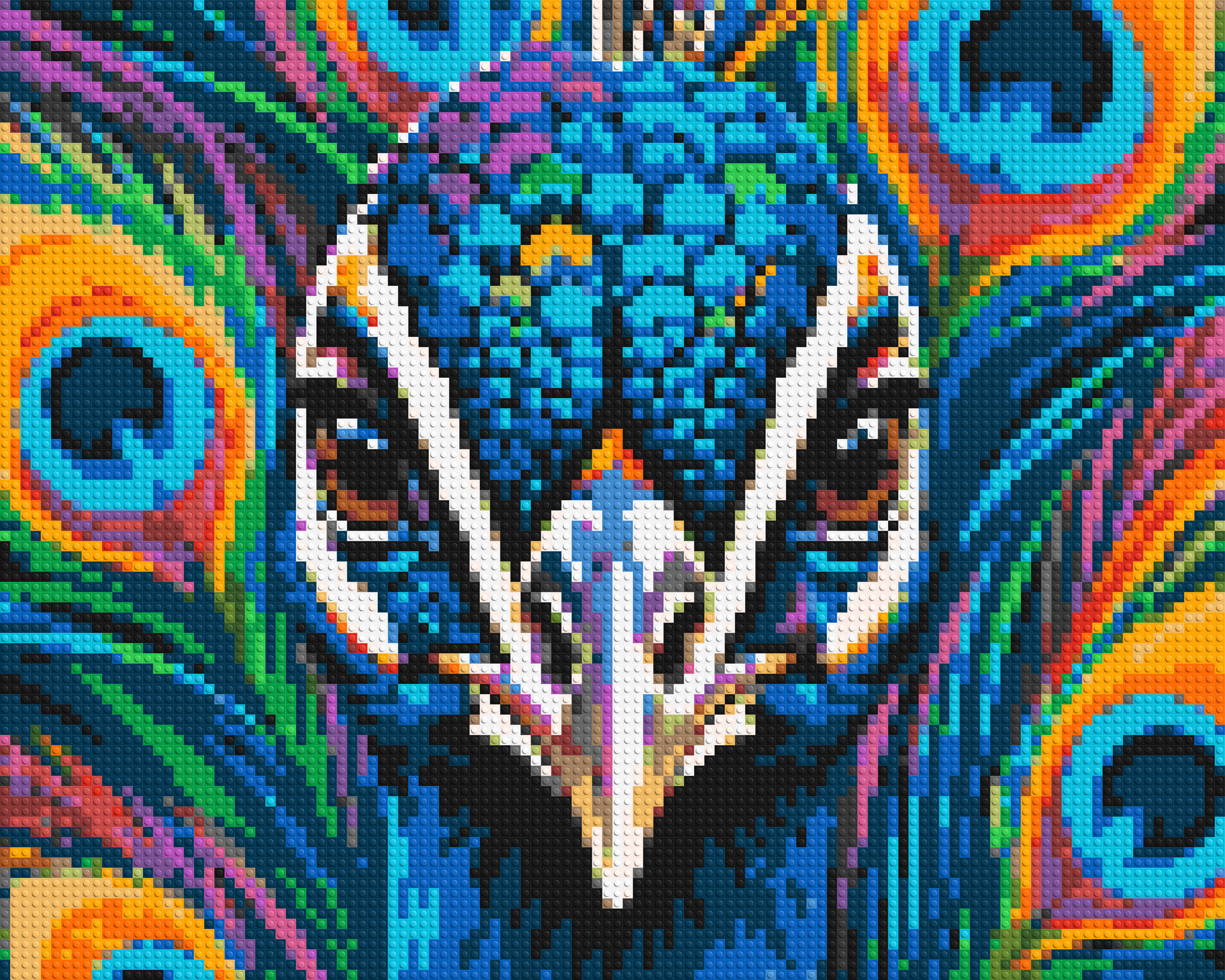 Vibrant Peacock Pop Art - Brick Art Mosaic Kit 5x4 large