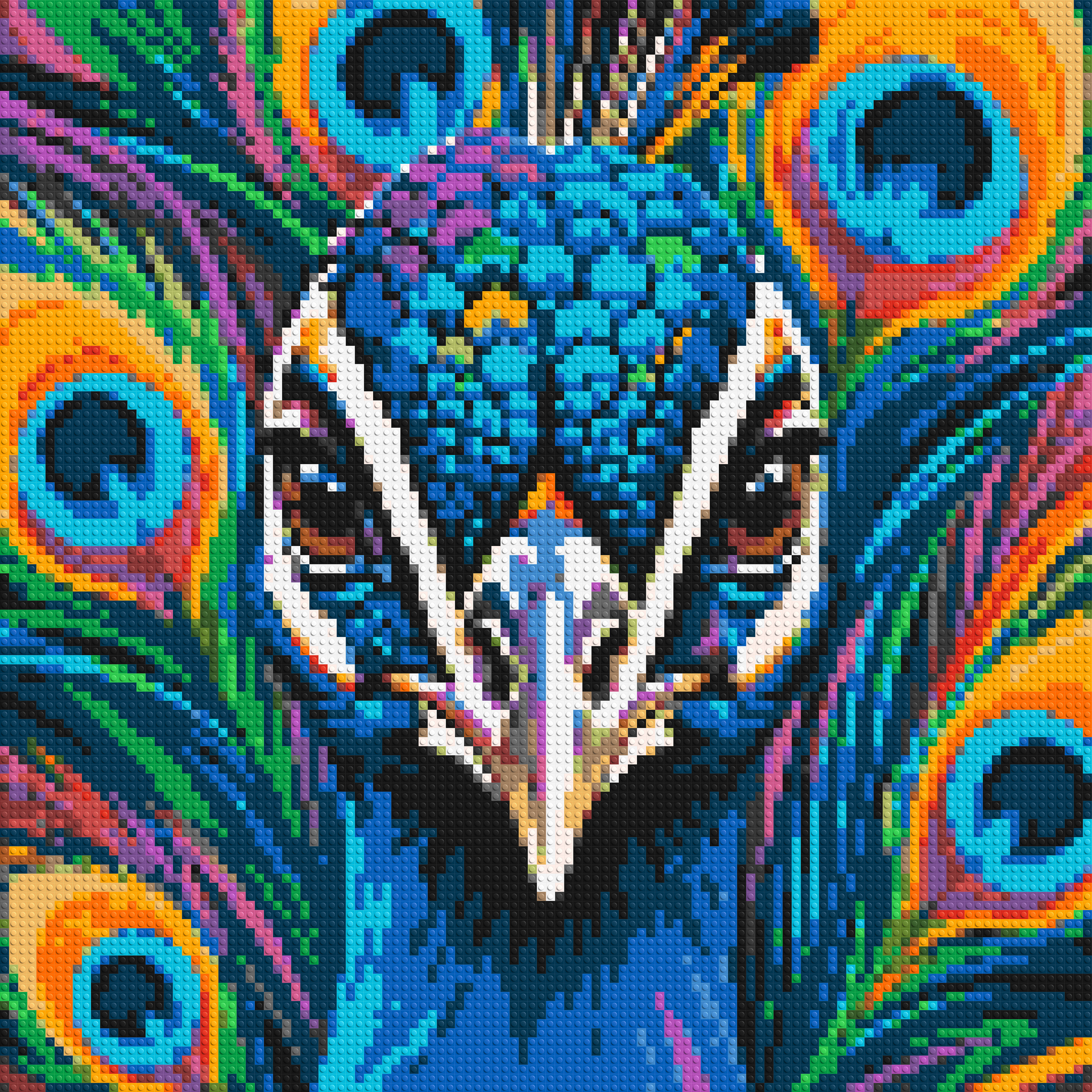 Vibrant Peacock Pop Art - Brick Art Mosaic Kit 5x5 large