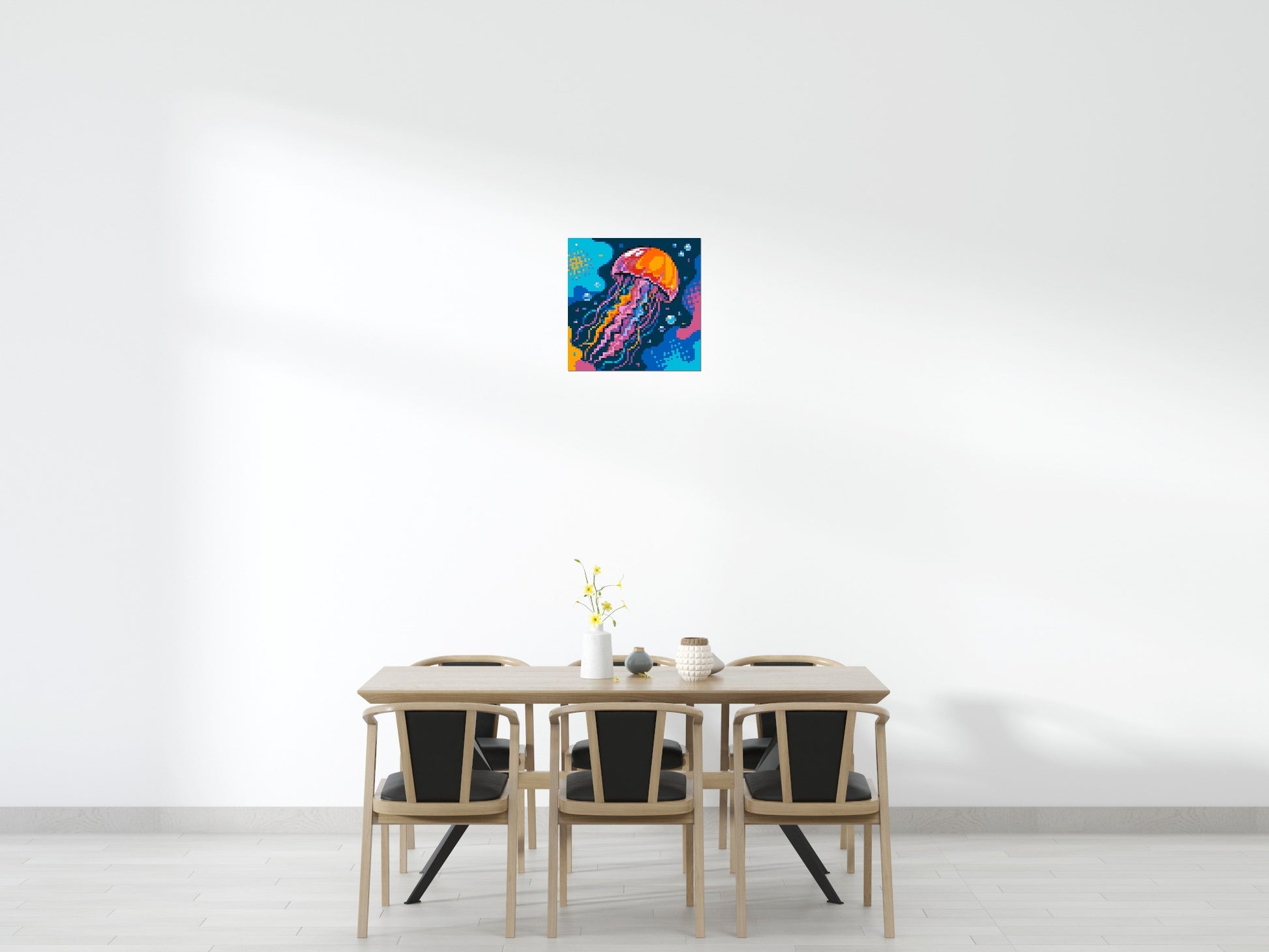 Luminous Deep Sea Jellyfish Pop Art - Brick Art Mosaic Kit 3x3 scene