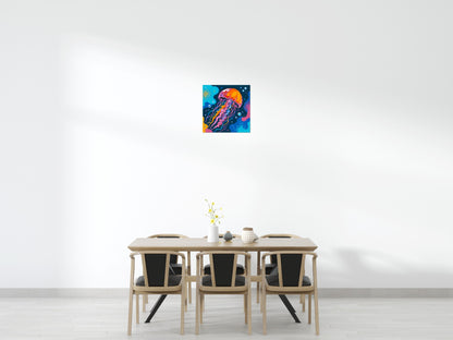 Luminous Deep Sea Jellyfish Pop Art - Brick Art Mosaic Kit 3x3 large