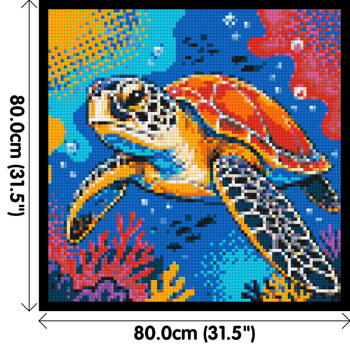 Vibrant Coral Reef Sea Turtle Pop Art - Brick Art Mosaic Kit 4x4 large