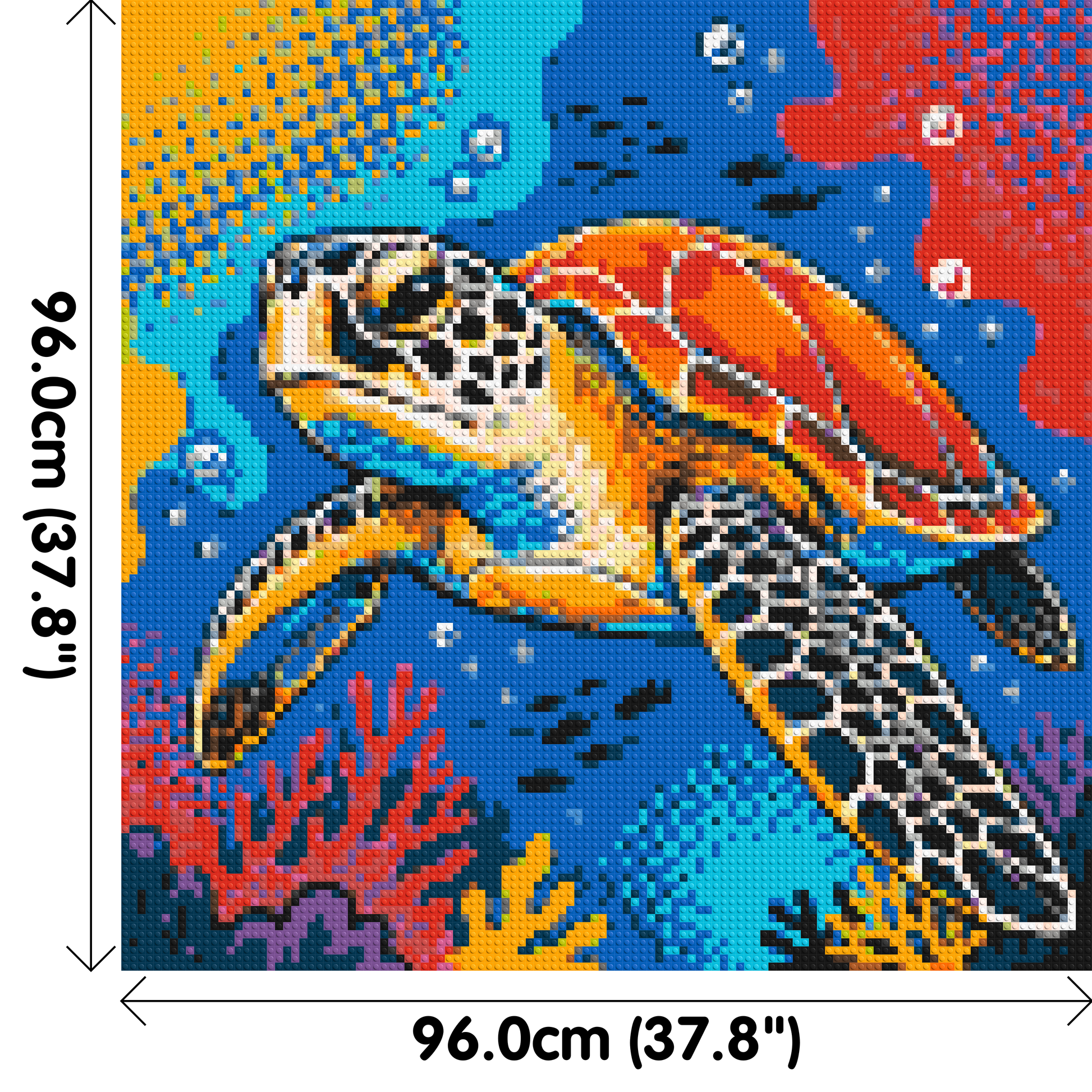 Vibrant Coral Reef Sea Turtle Pop Art - Brick Art Mosaic Kit 5x5 dimensions
